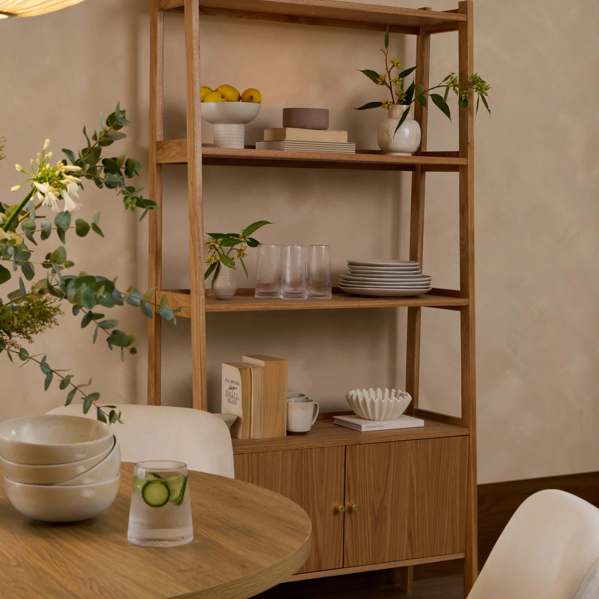 Heidi Oak Display Cabinet - Light Wood