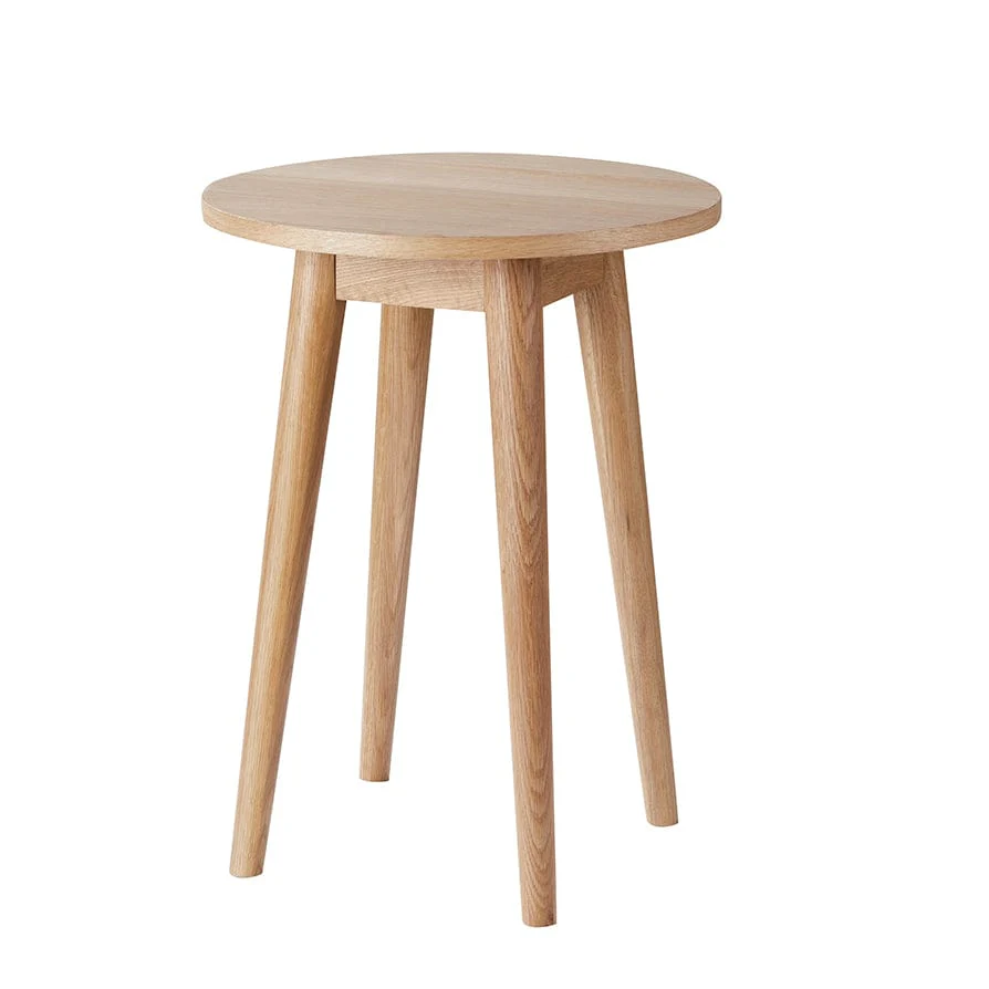 Heidi Solid Oak Round Side Table - Light Wood - Image 3
