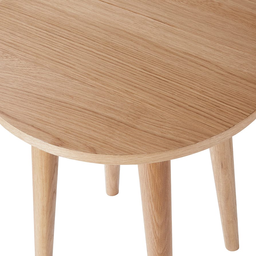 Heidi Solid Oak Round Side Table - Light Wood - Image 5