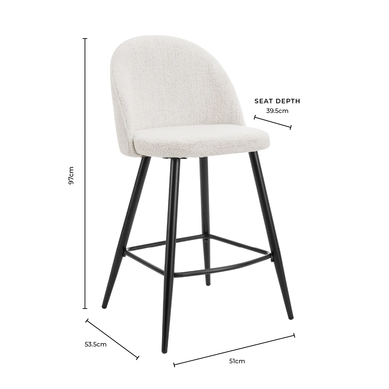 Iris Set of 2 Barstools - Taupe/Natural - Image 9