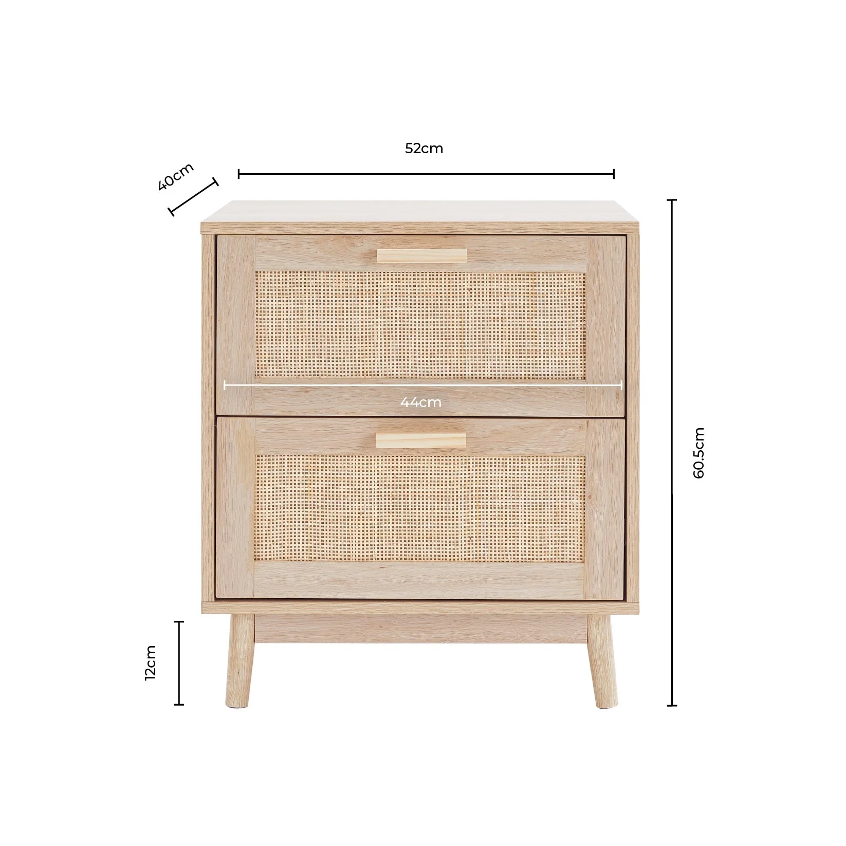 Isla 2 Drawer Bedside Table - Black - Image 10