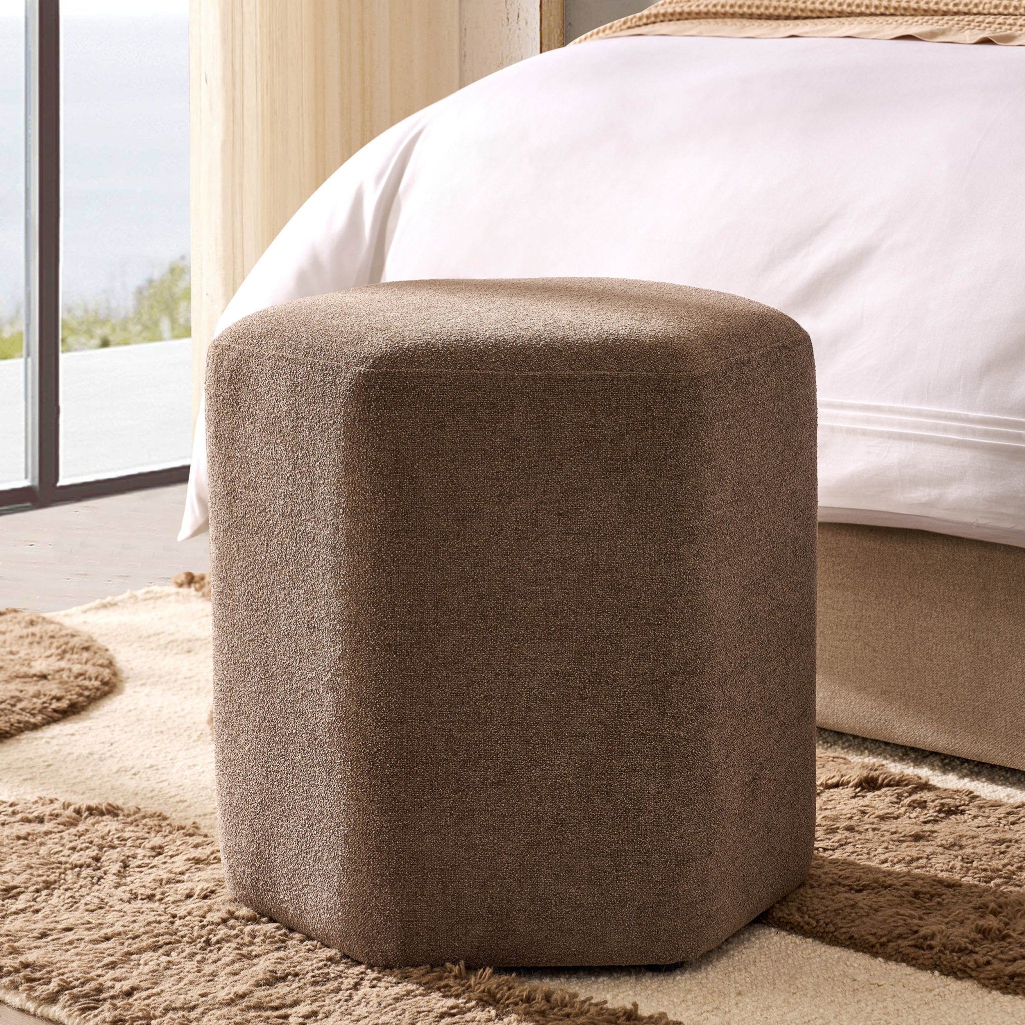 Kirsten Stool - Chenille Mushroom