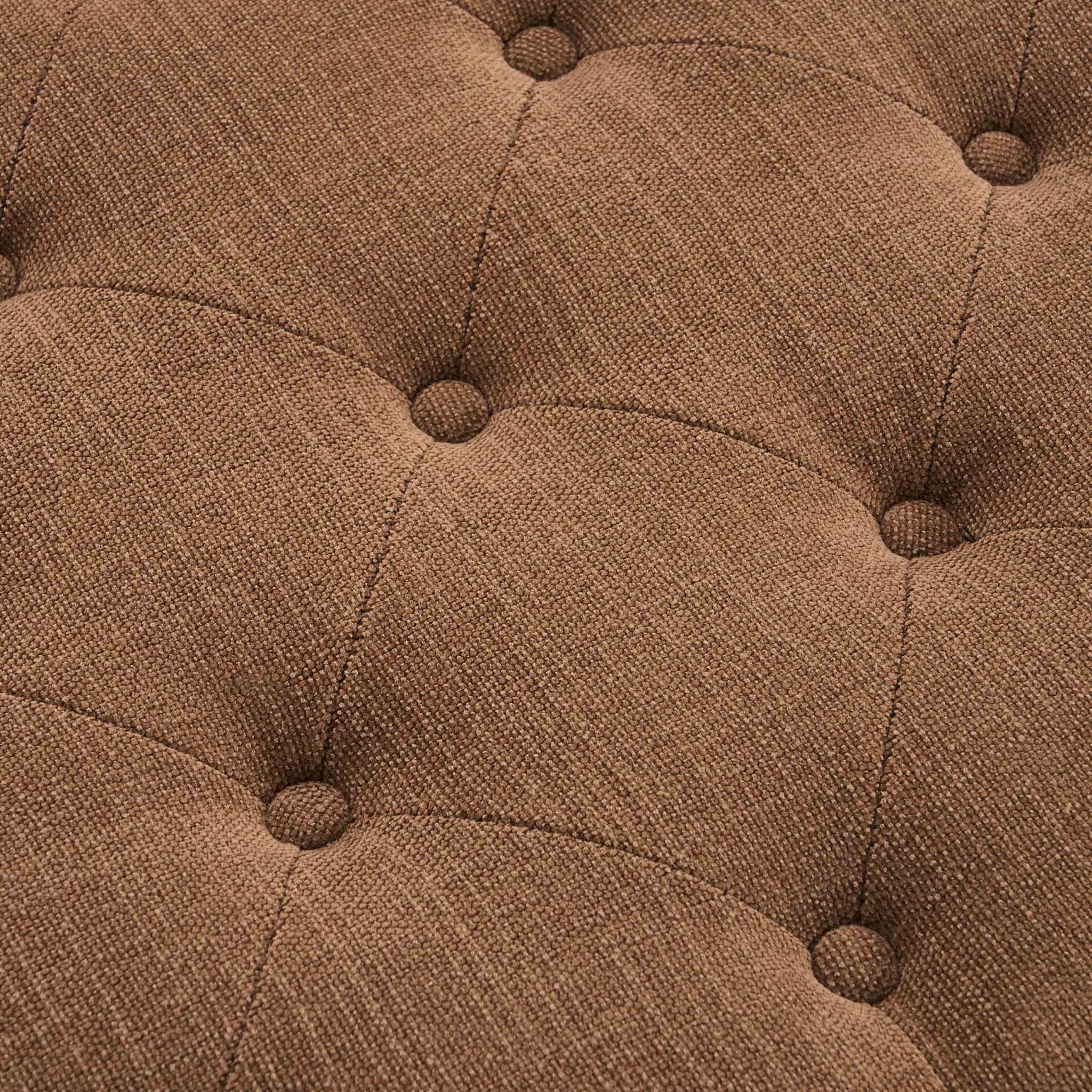 Knaresborough Button Back Coffee Table Pouffe - Chenille Tan - Image 8