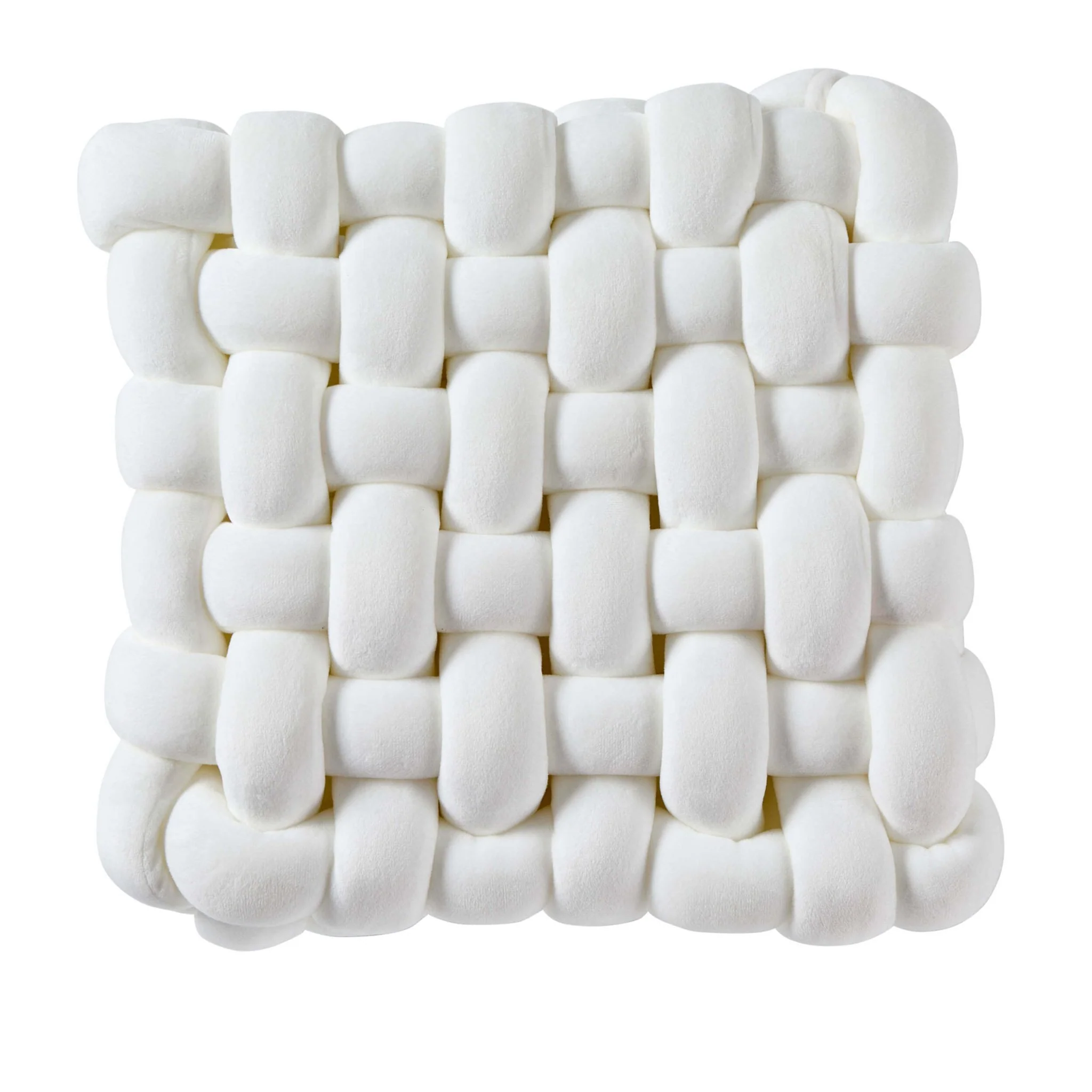 Knot Square Cushion - White - Image 3