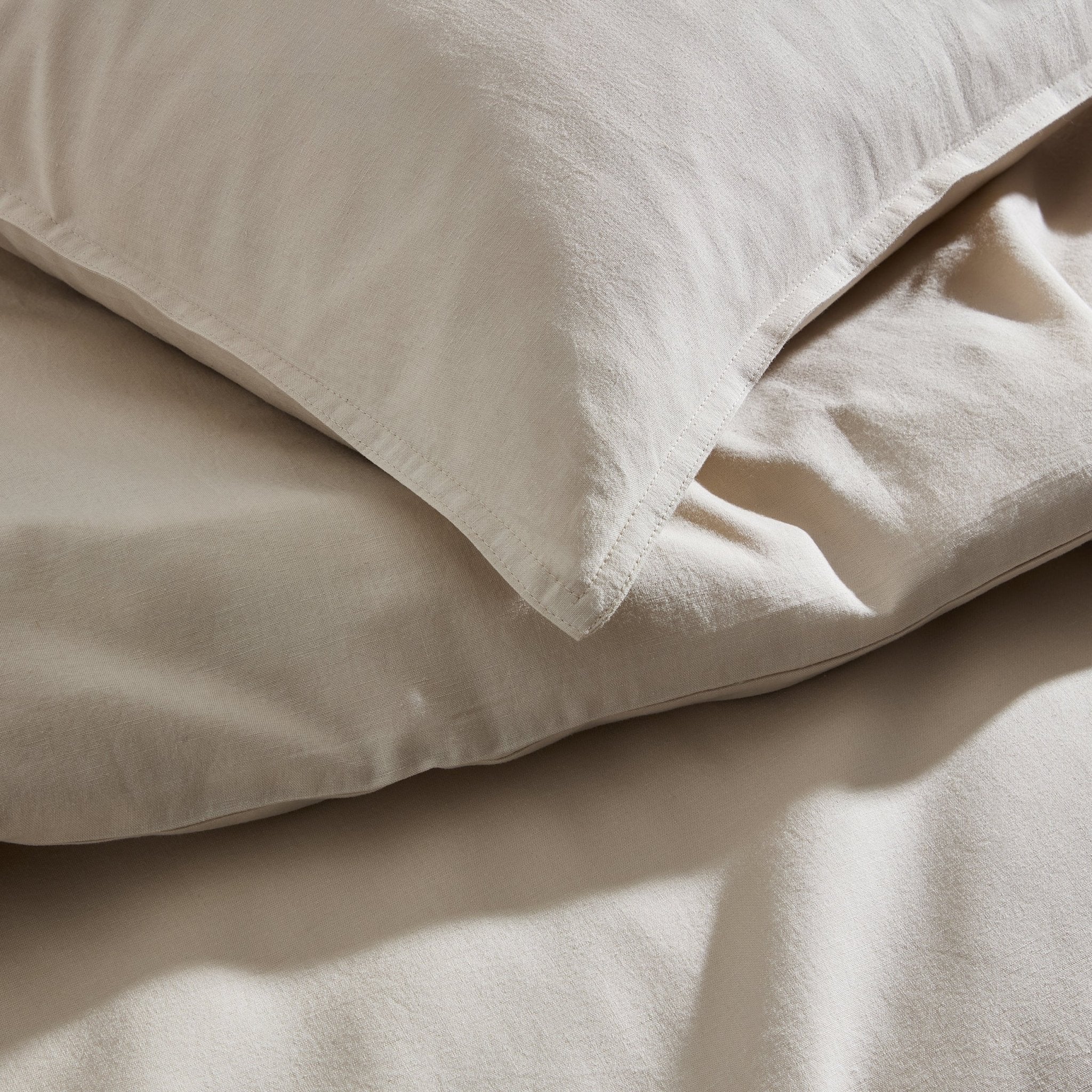 Linen Cotton Blend Duvet Cover - Desert Sand - Image 3
