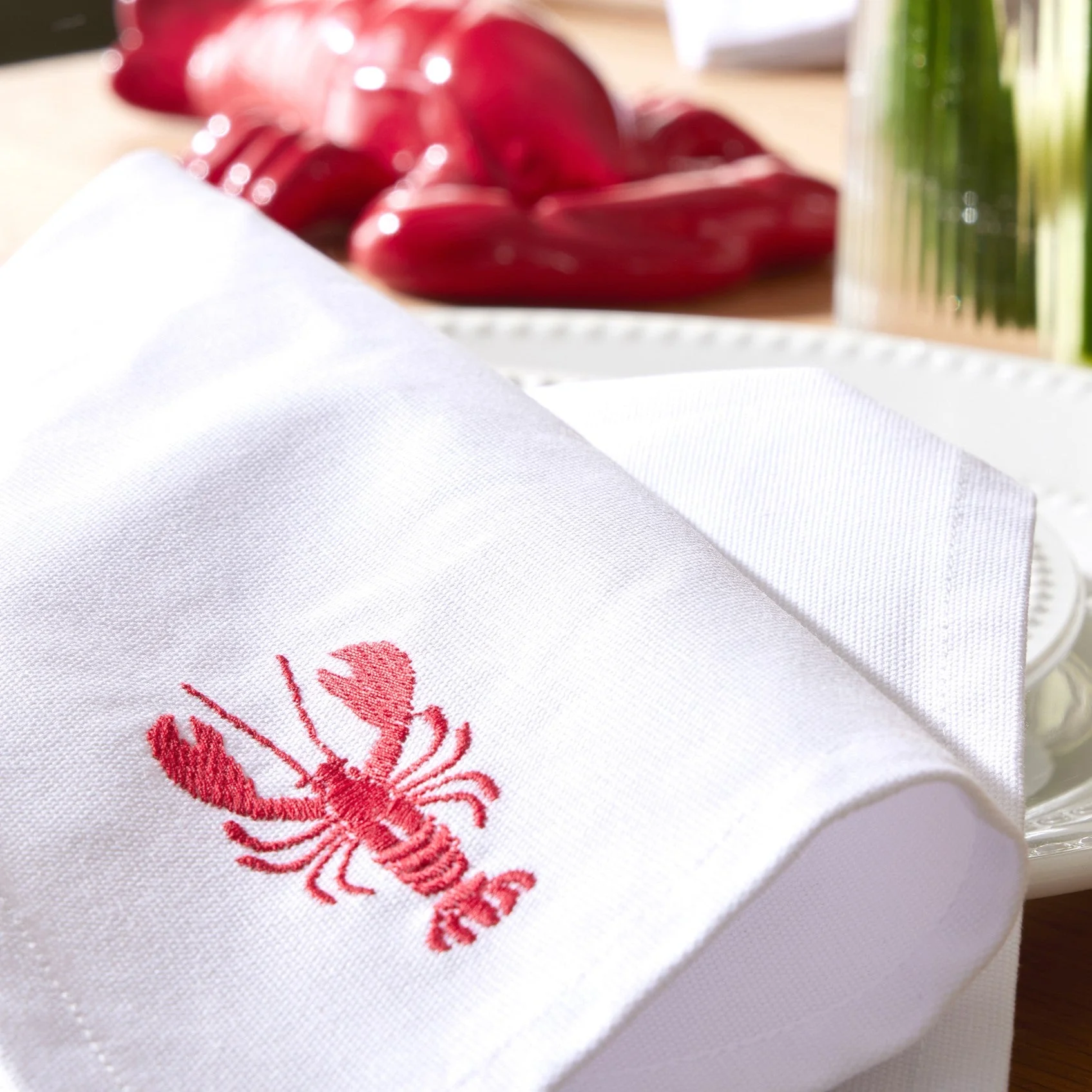 Lobster Embroidered Napkins - Set of 4 - Image 2