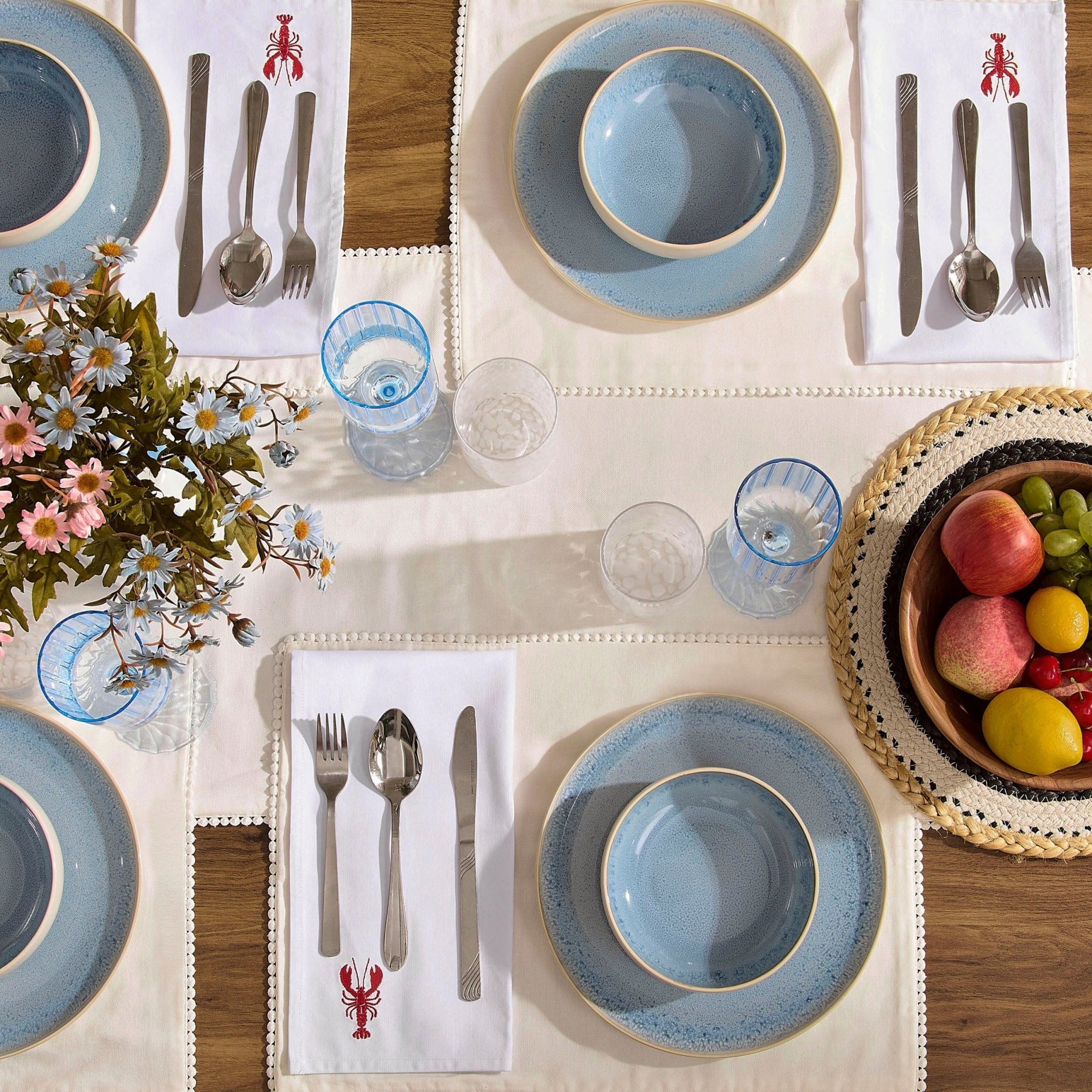 Lobster Embroidered Napkins - Set of 4 - Image 3