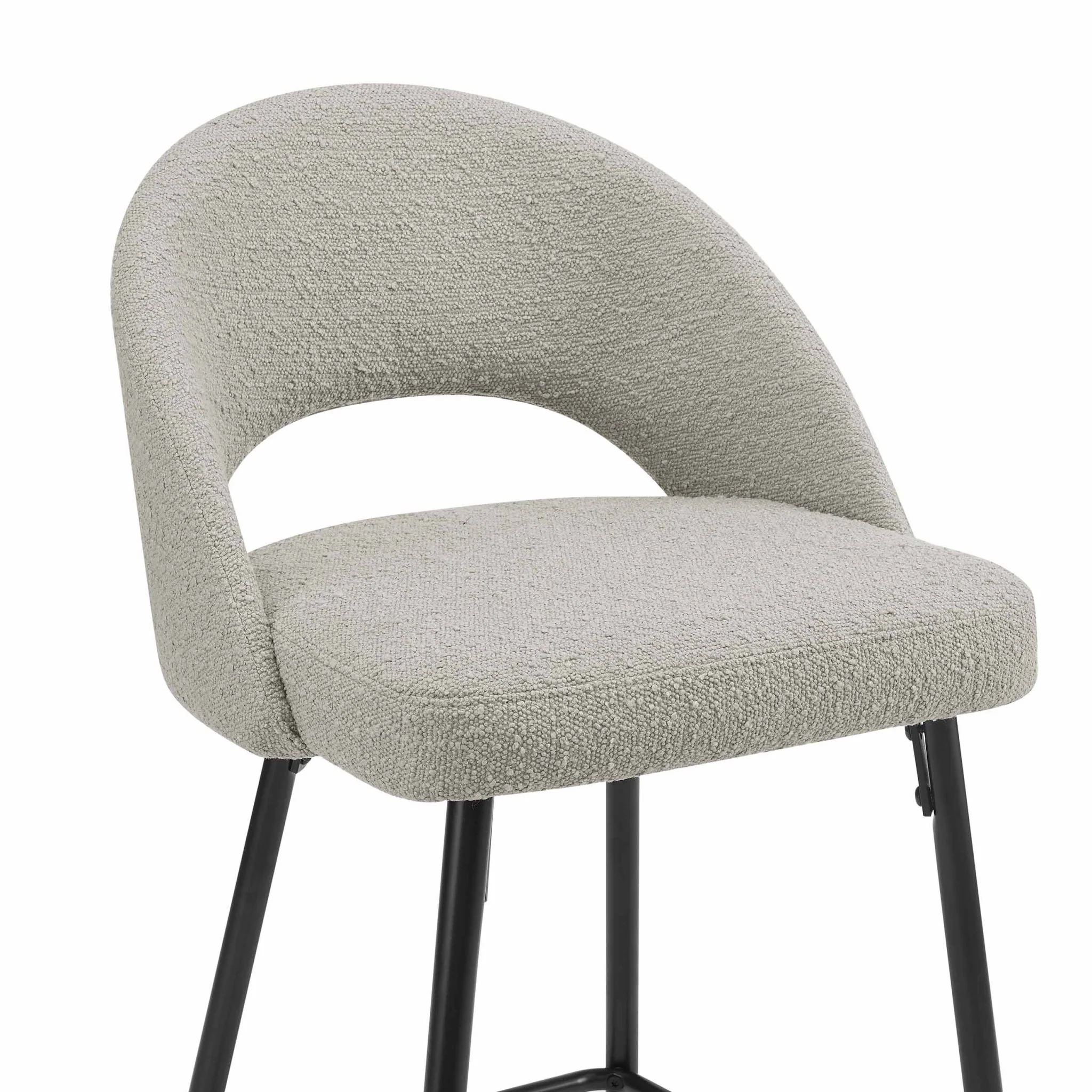 Lola Set of 2 Barstools - Bouclé - Taupe - Image 6