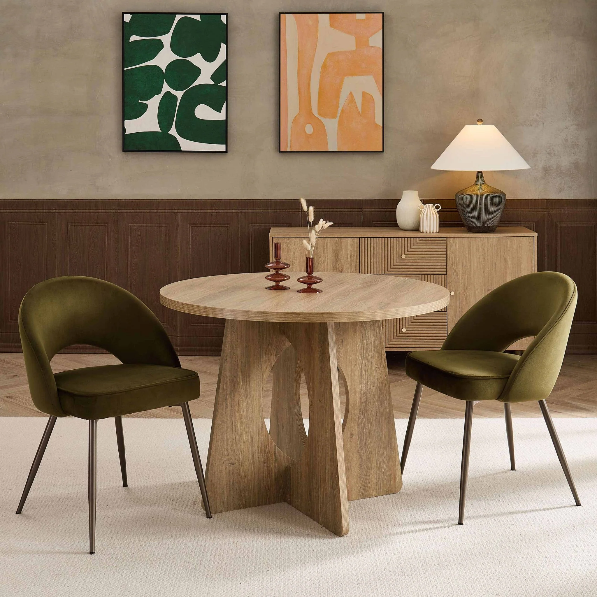 Lola Set of 2 Dining Chairs - Rich Green