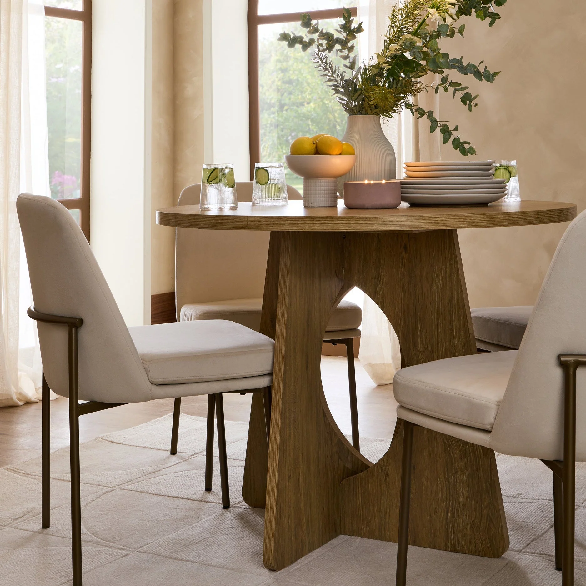 Lucy 4 Seater Dining Table - Light Wood - Image 3
