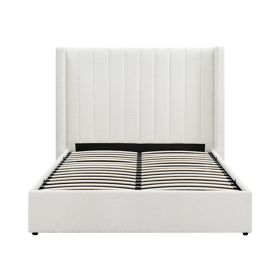 Madison Bouclé Ottoman Storage Bed - Off White - Image 11