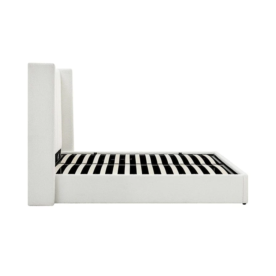 Madison Bouclé Ottoman Storage Bed - Off White - Image 12