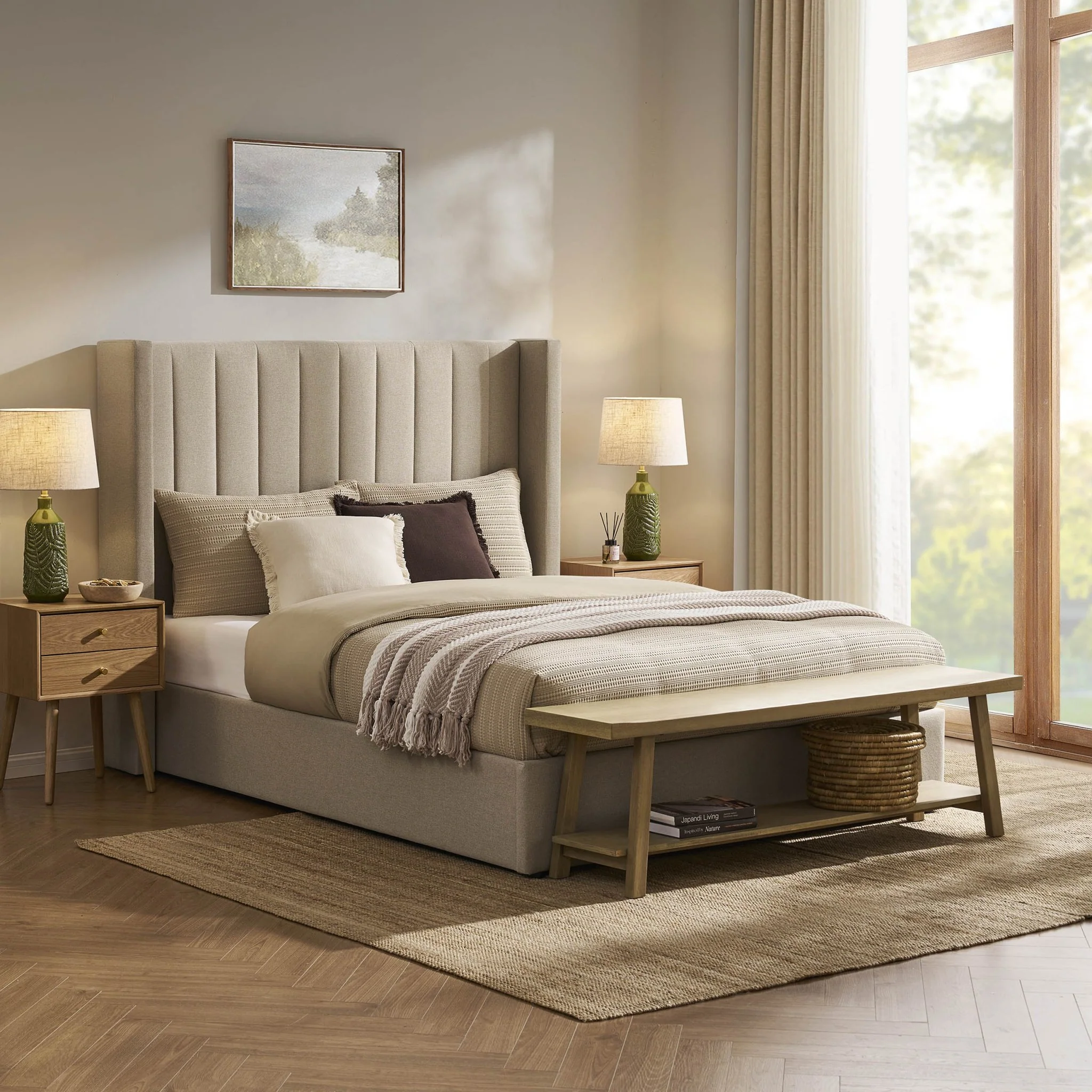 Madison Ottoman Storage Bed - Oatmeal - Image 3