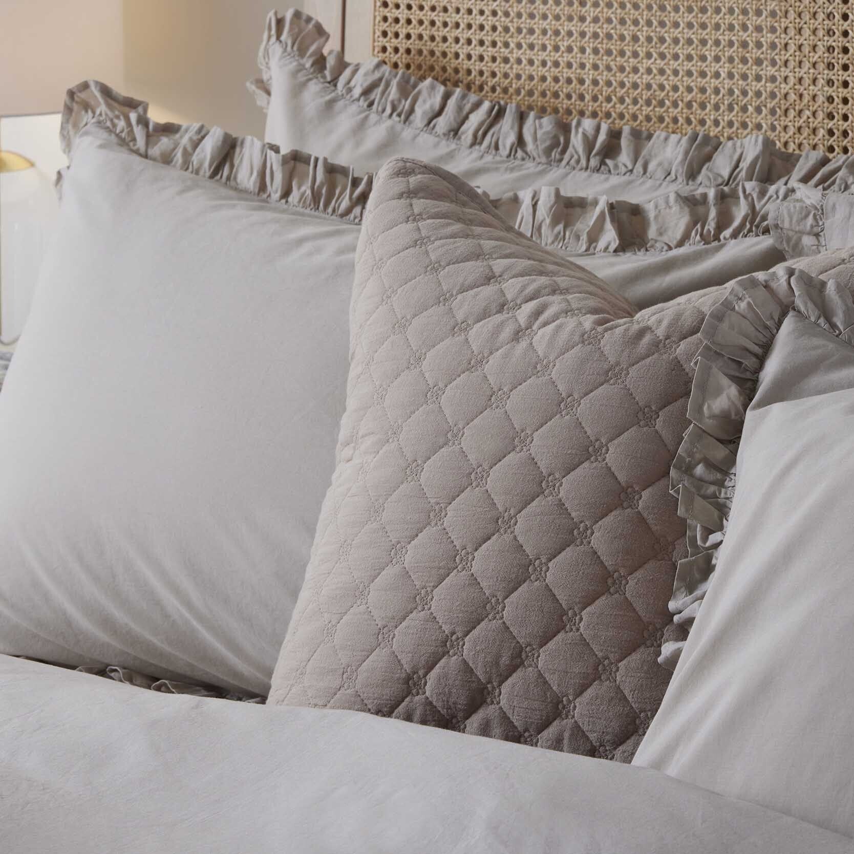 Marion 200 Thread Count Ruffle Edge Duvet Cover - Sand - Image 9