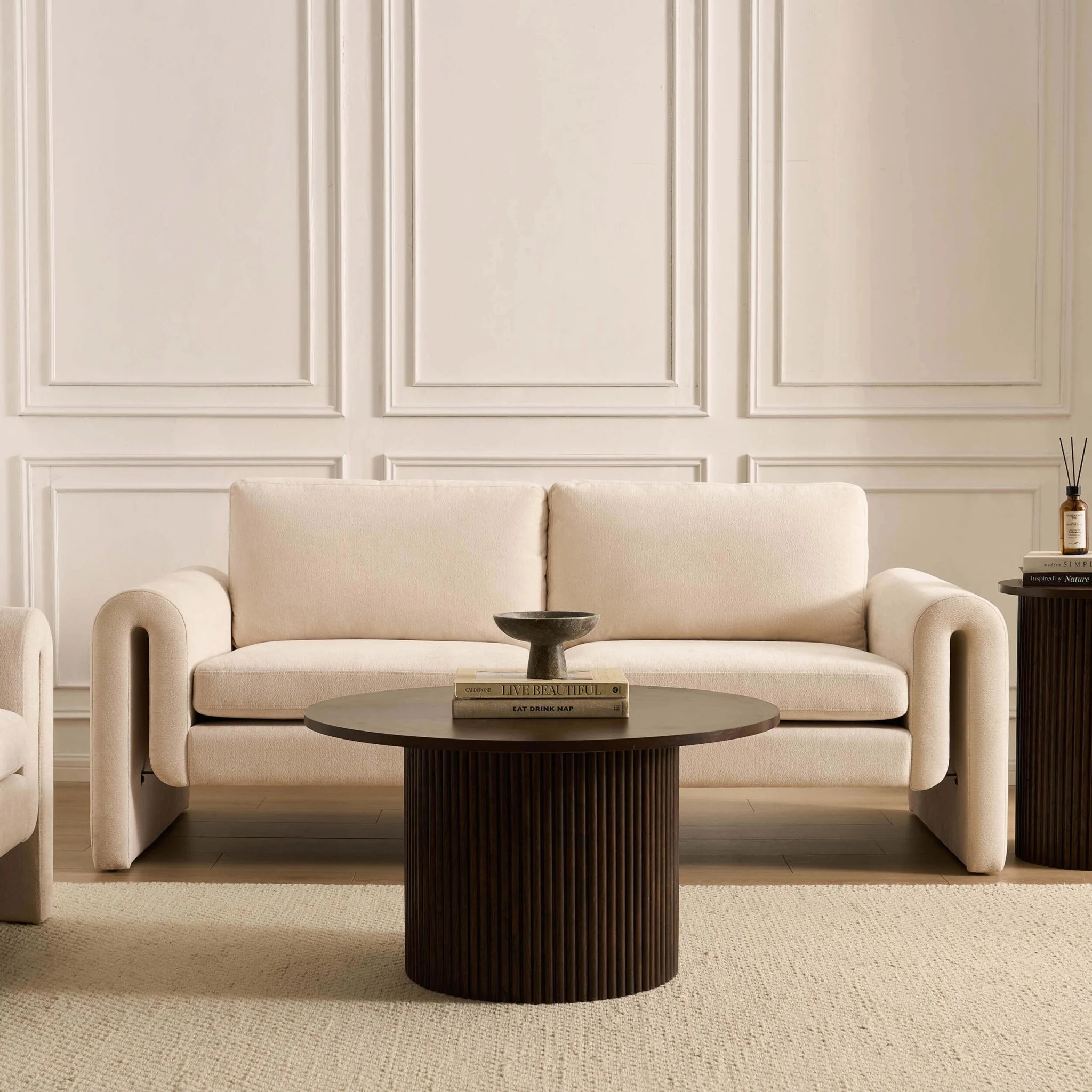 Marseille 3 Seater Sofa - Chenille Ivory - Image 2