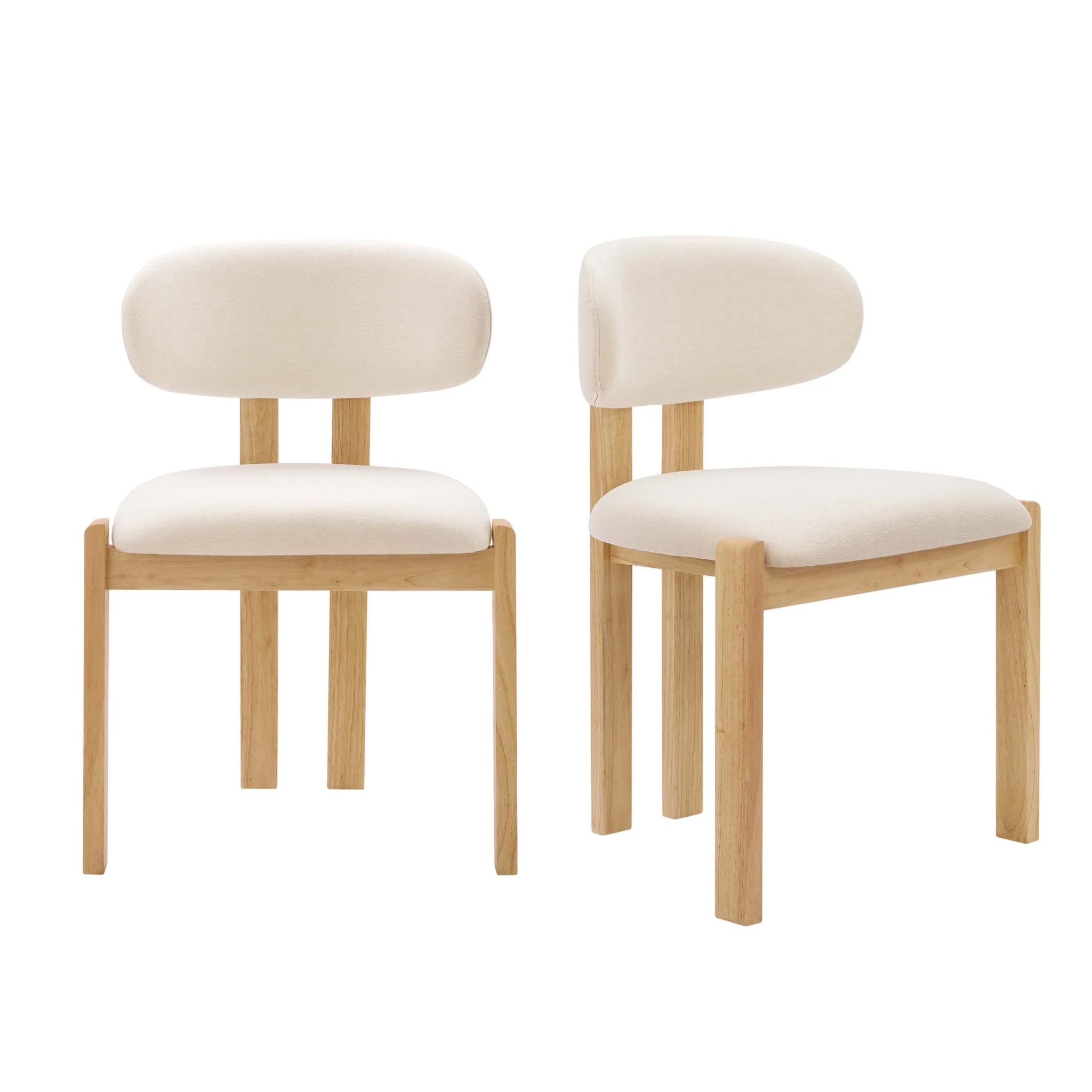 Matty Set of 2 Dining Chairs - Cream Linen - Image 3