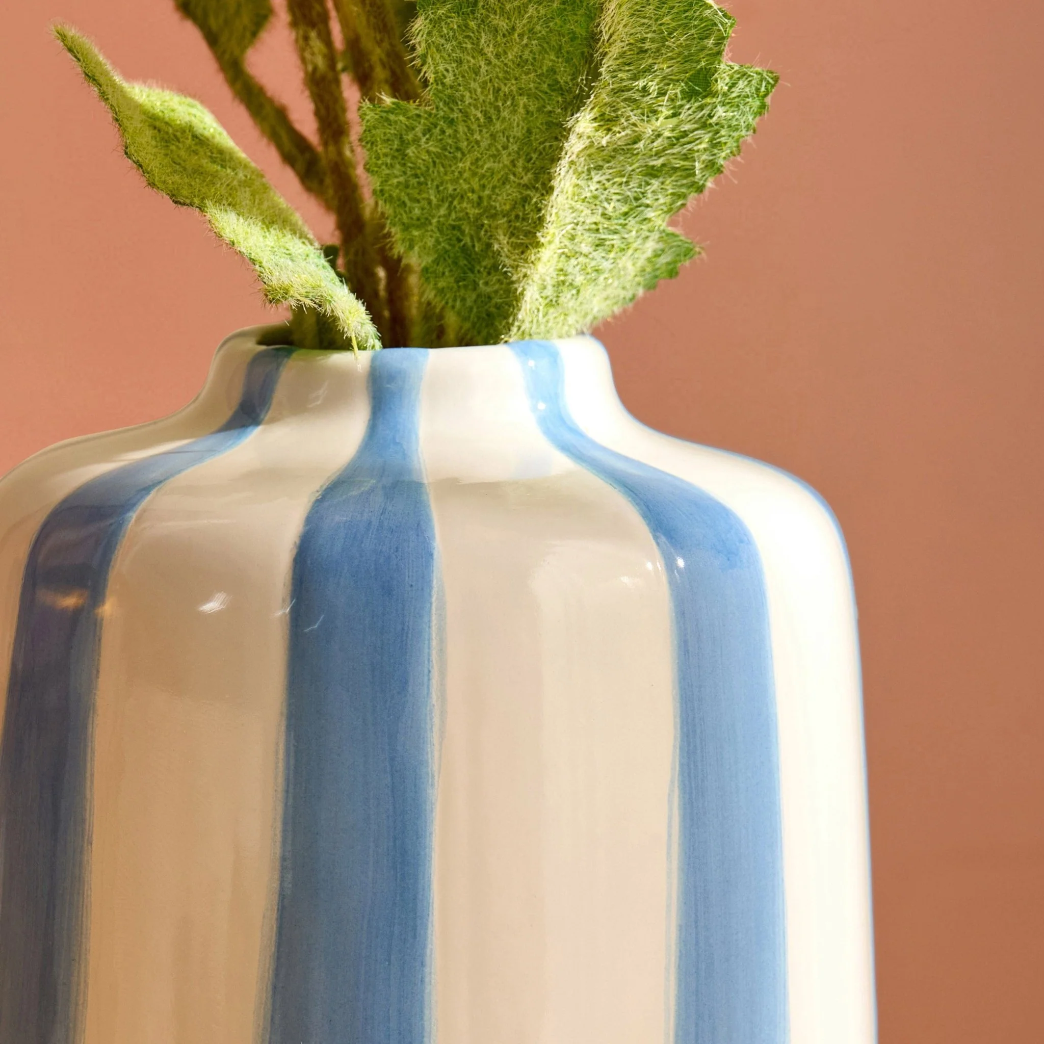 Meya Stripe Vase - Blue - Image 2