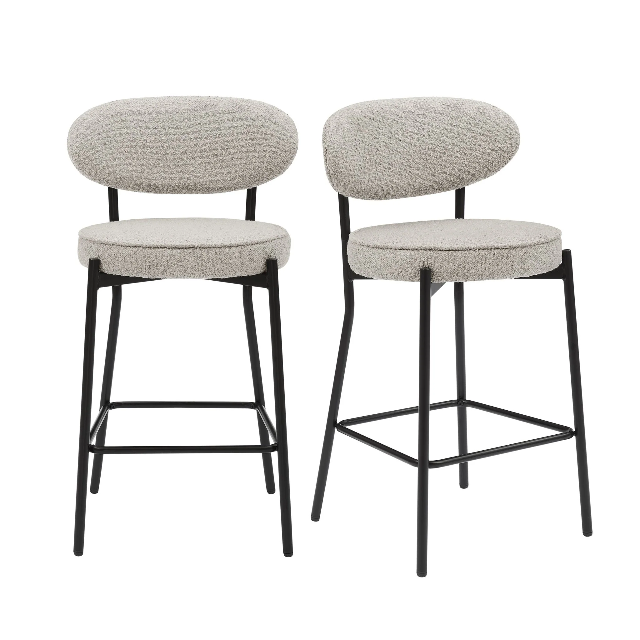 Mia Set of 2 Barstool - Taupe Boucle - Image 2