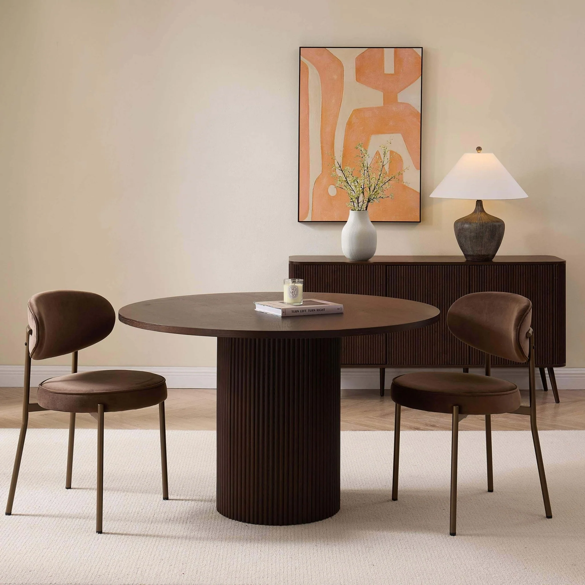 Mia Set of 2 Dining Chairs - Cappuccino