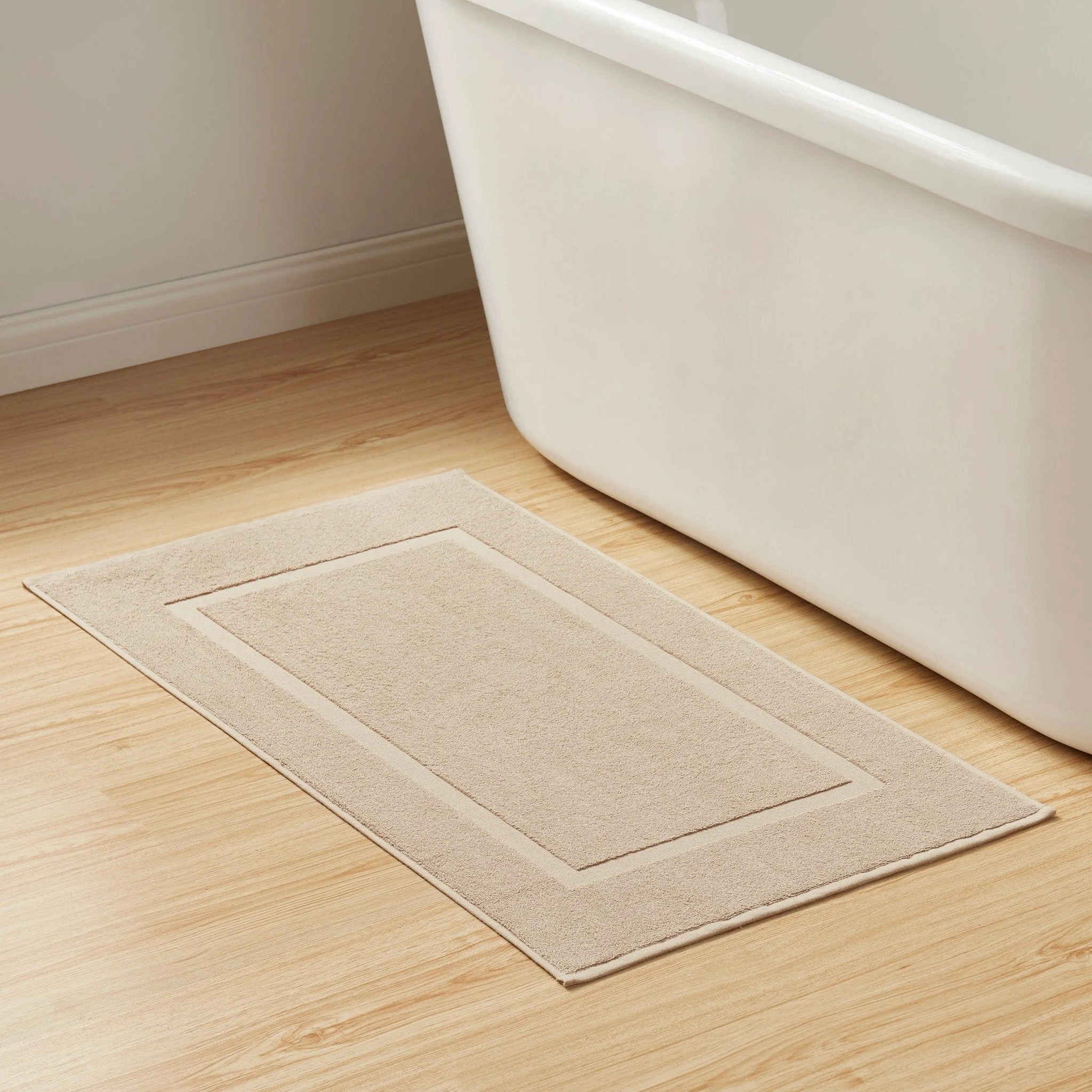 Milos Plain Picture Frame Bath Mat - Natural