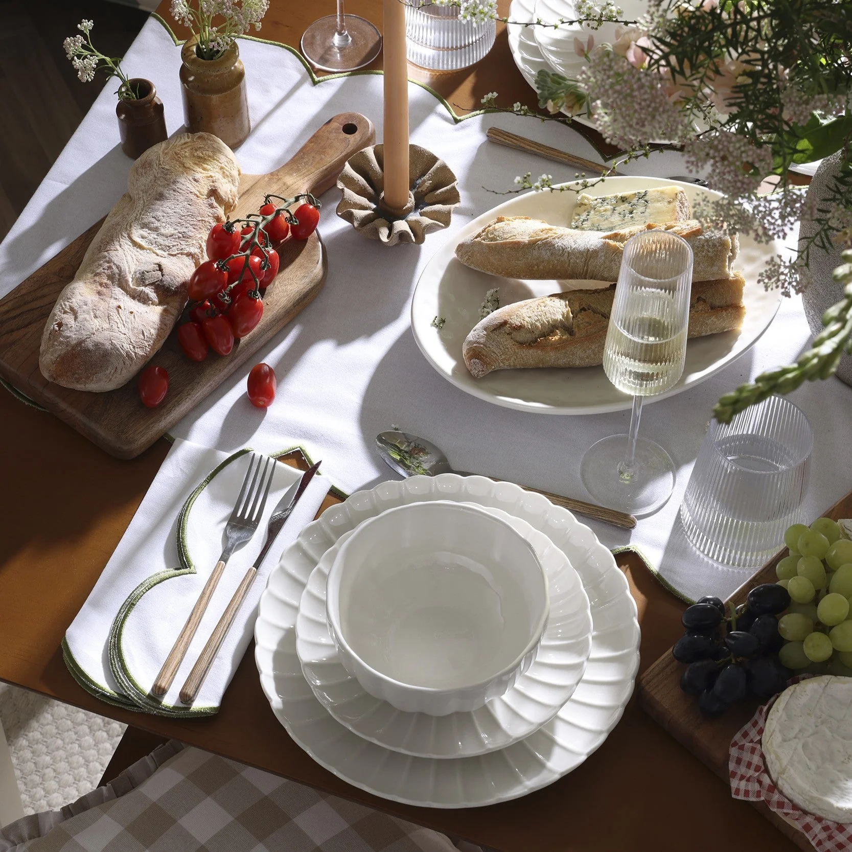 Mira Scalloped Set of 4 Cereal Bowls - Off White - Image 8