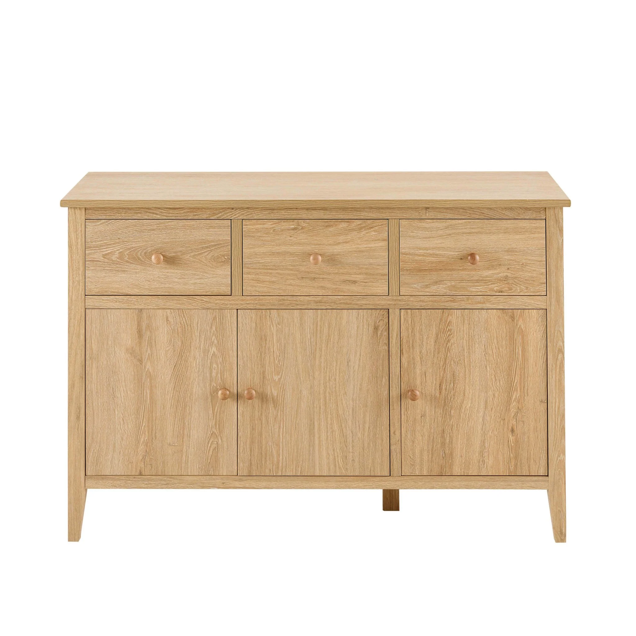 Nell 3 Door Sideboard with Drawers - Light Wood - Image 4