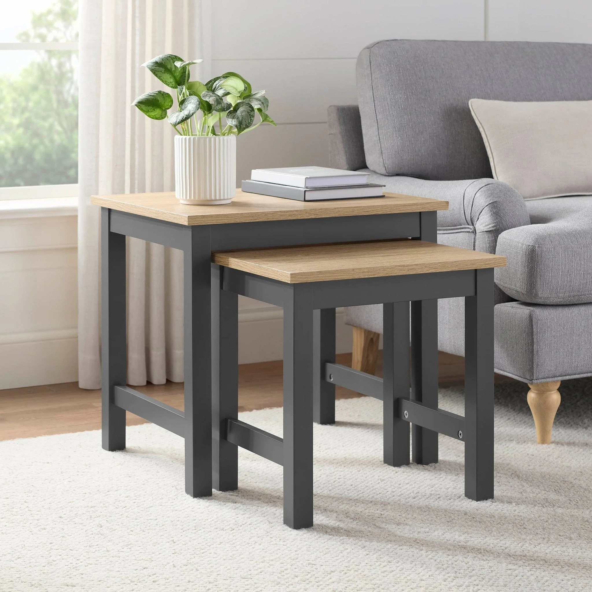 Nell Nesting Side Table - Charcoal