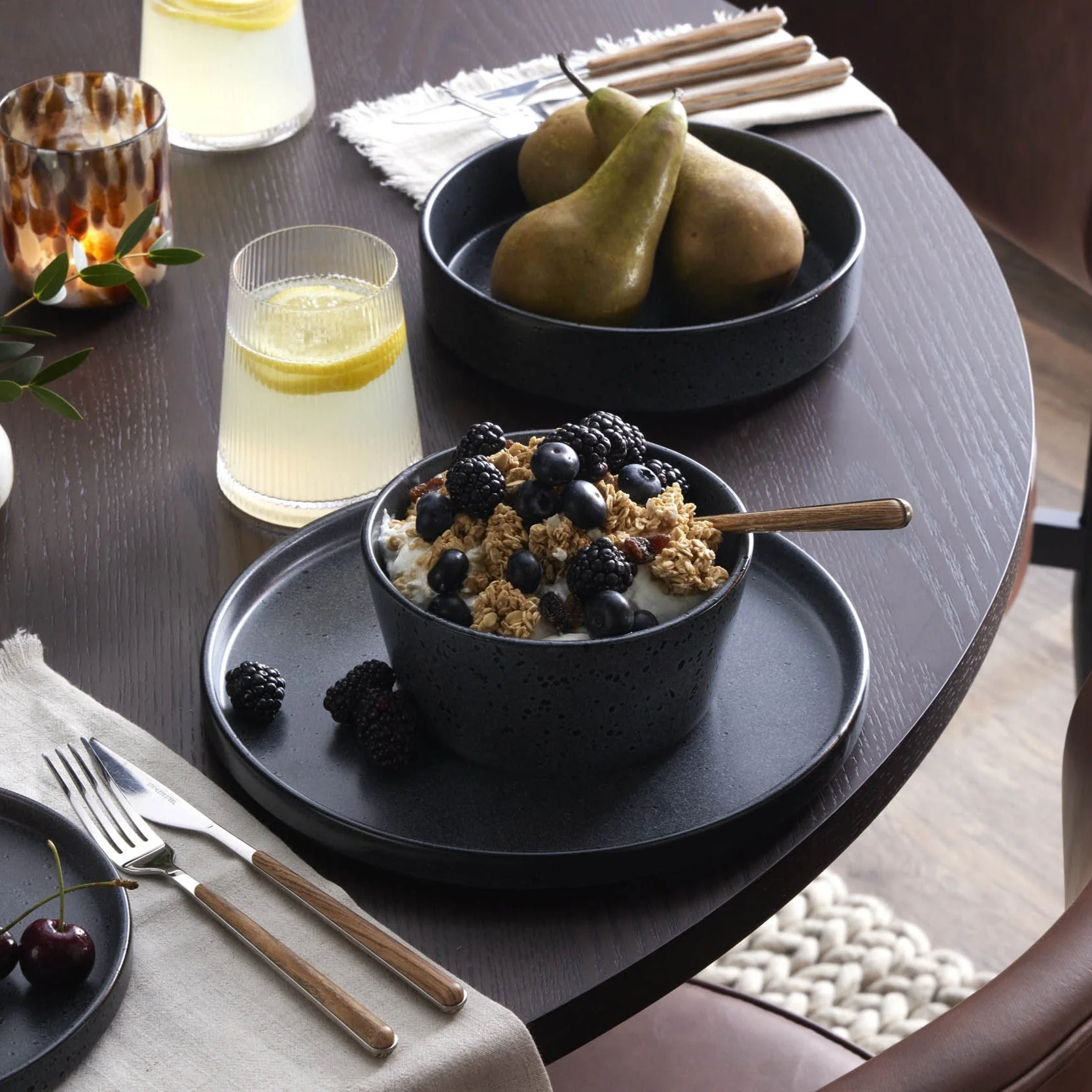 Nori Stoneware Set of 4 Cereal Bowls - Speckled Black - Image 2