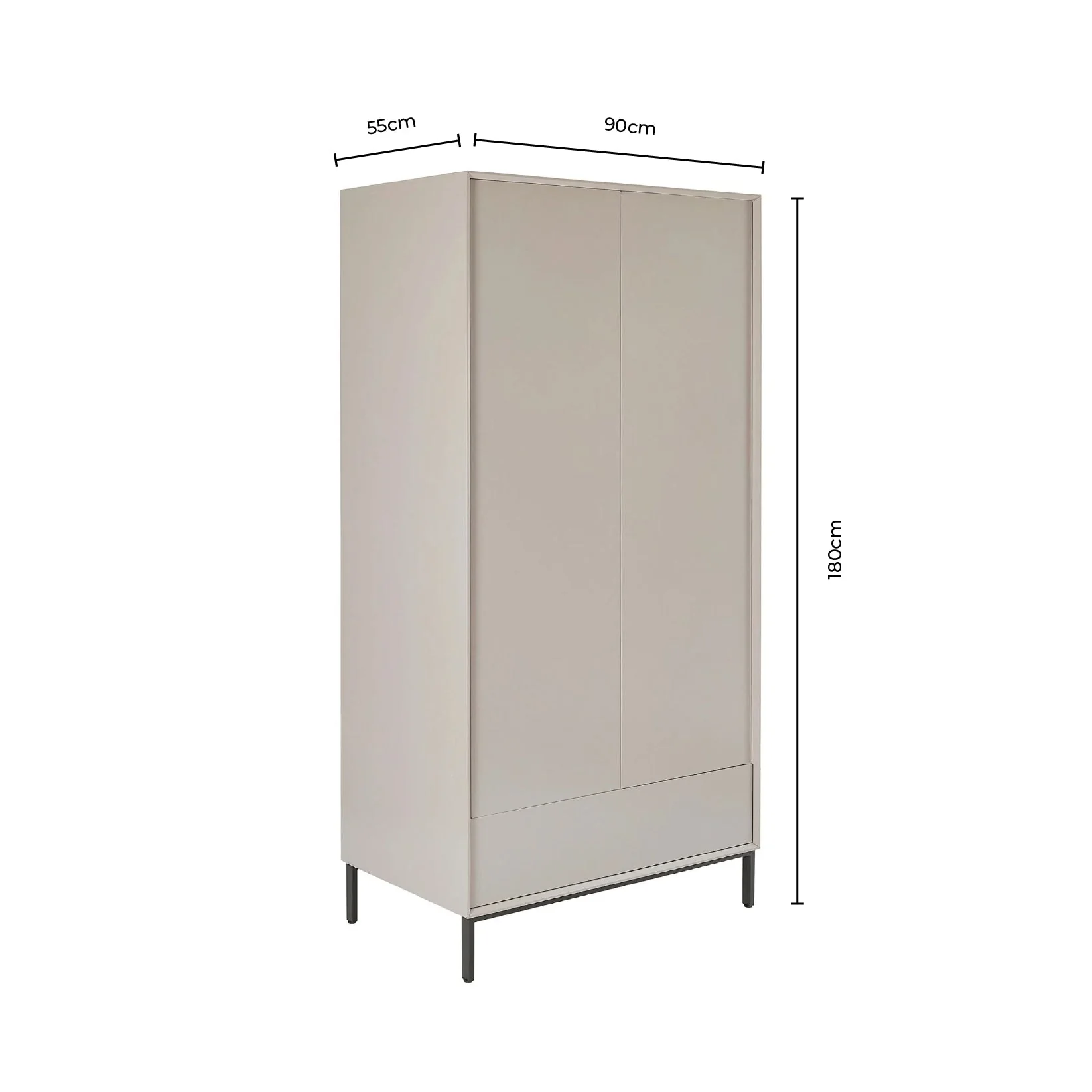Nova 2 Door Wardrobe with Drawer - Light Wood - Image 6