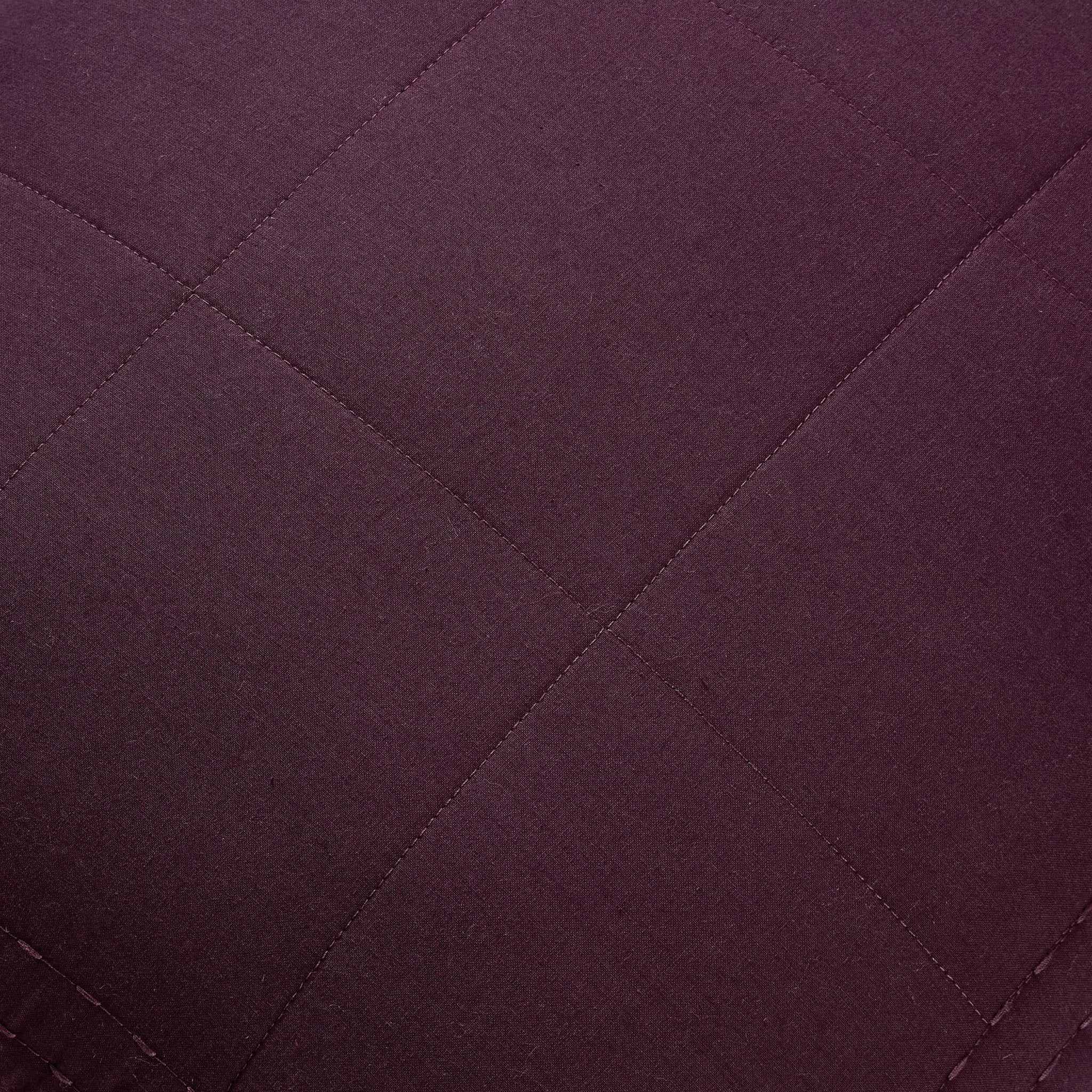 Oxford Cotton Rich Quilted Cushion Cover - Aubergine - Image 5