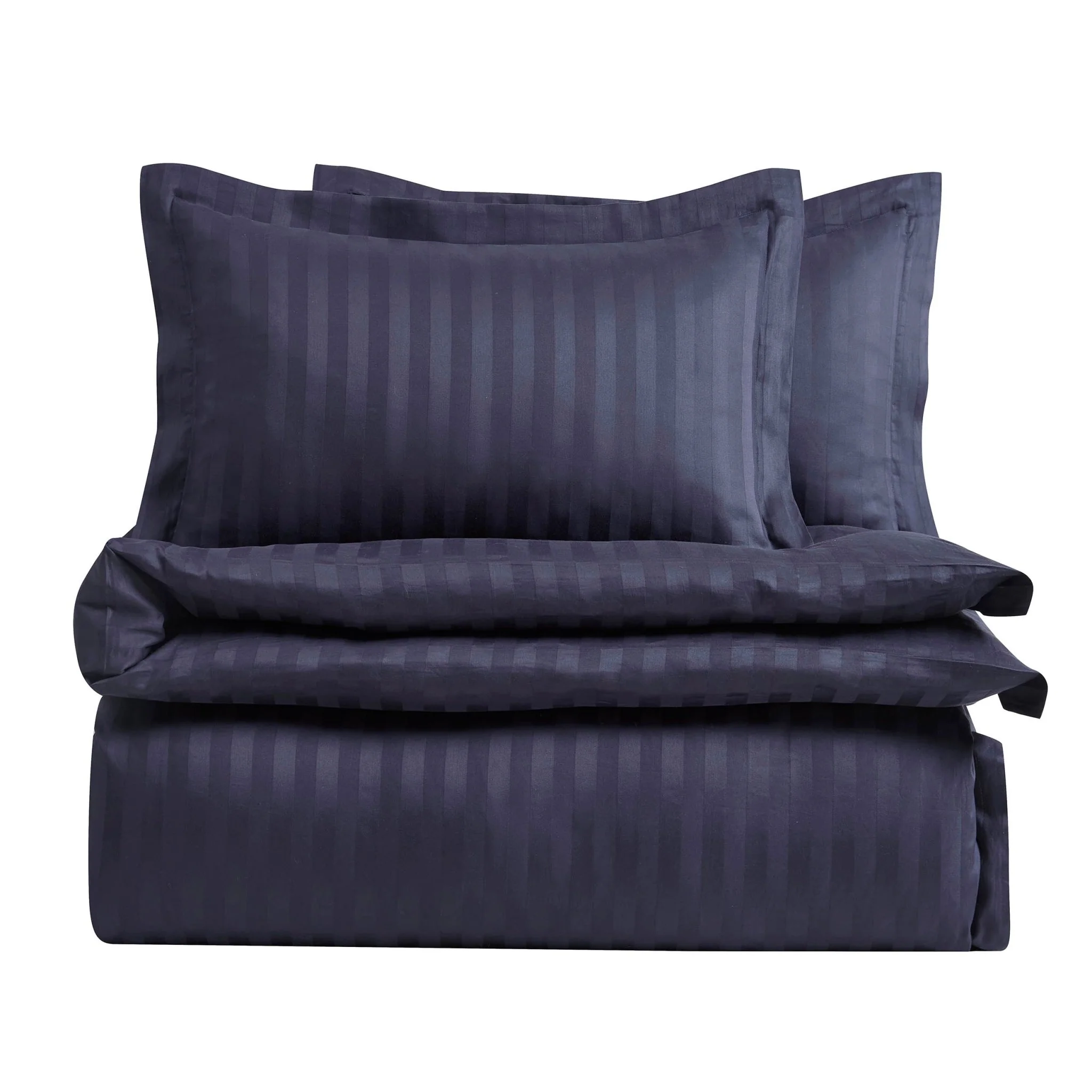 Pair of Hotel Satin Stripe 200 Thread Count Oxford Pillowcases - Navy - Image 5