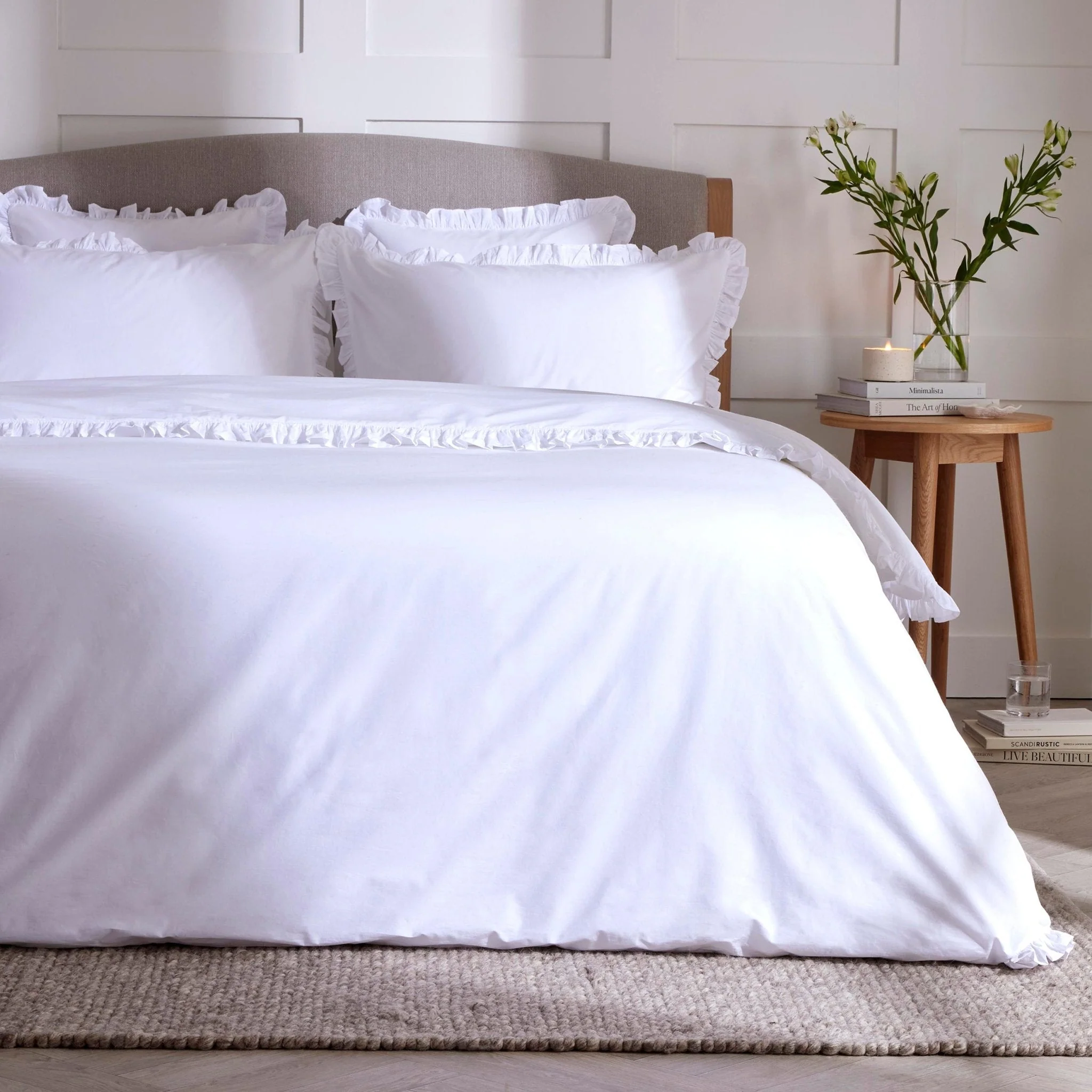 Pair of Marion Ruffle Edge Oxford Pillowcases - Ecru