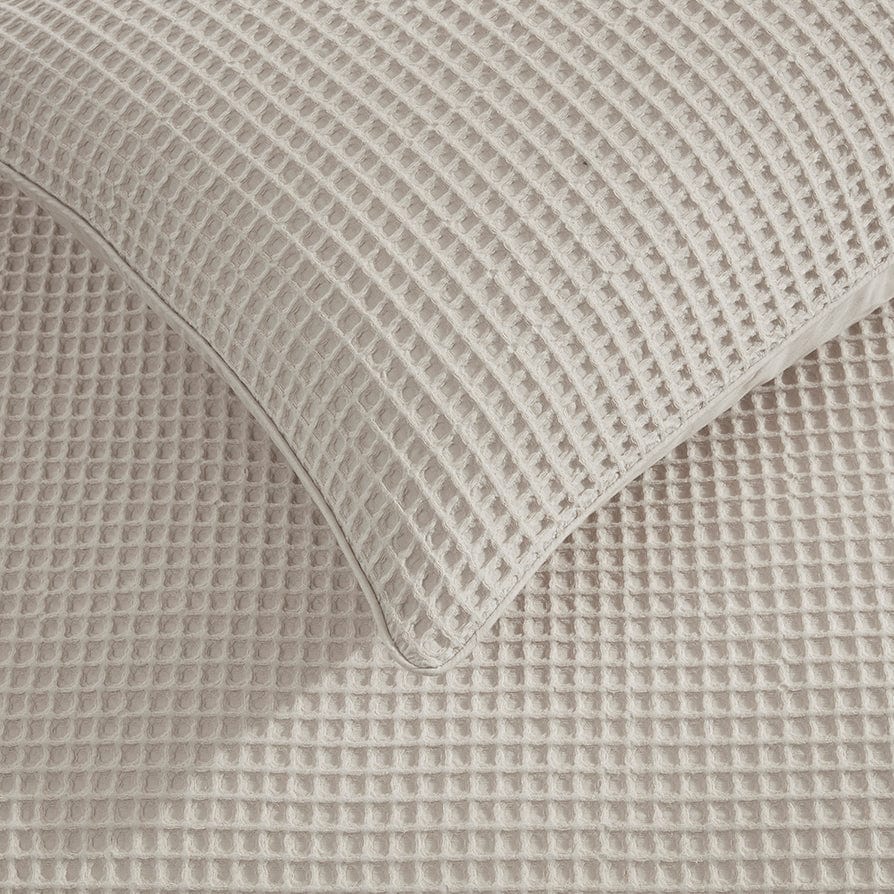 Portofino Waffle 100% Cotton Duvet Cover 200 Thread Count - Natural - Image 5