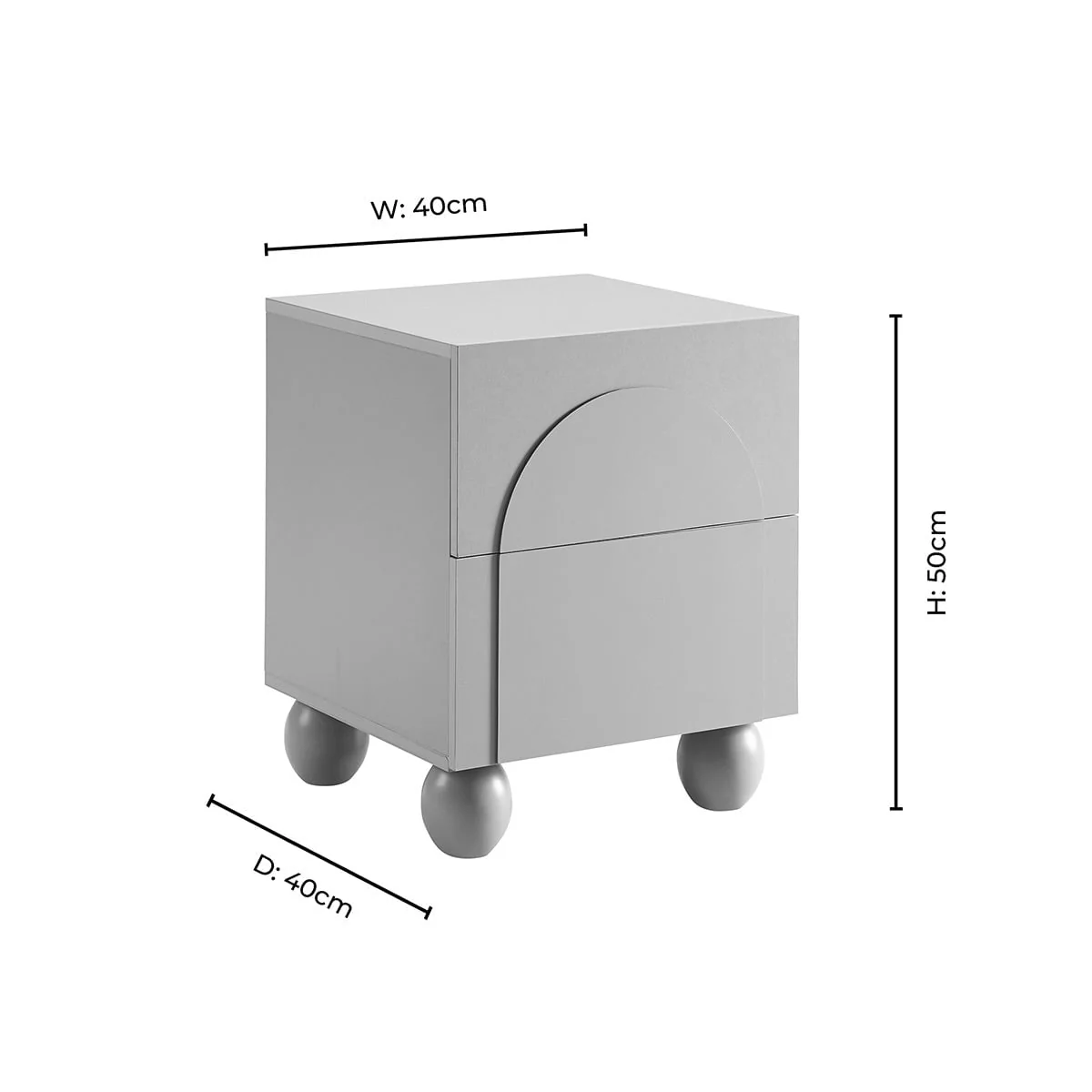 Rachel Arch Front 2 Drawer Bedside Table - Mocha - Image 9