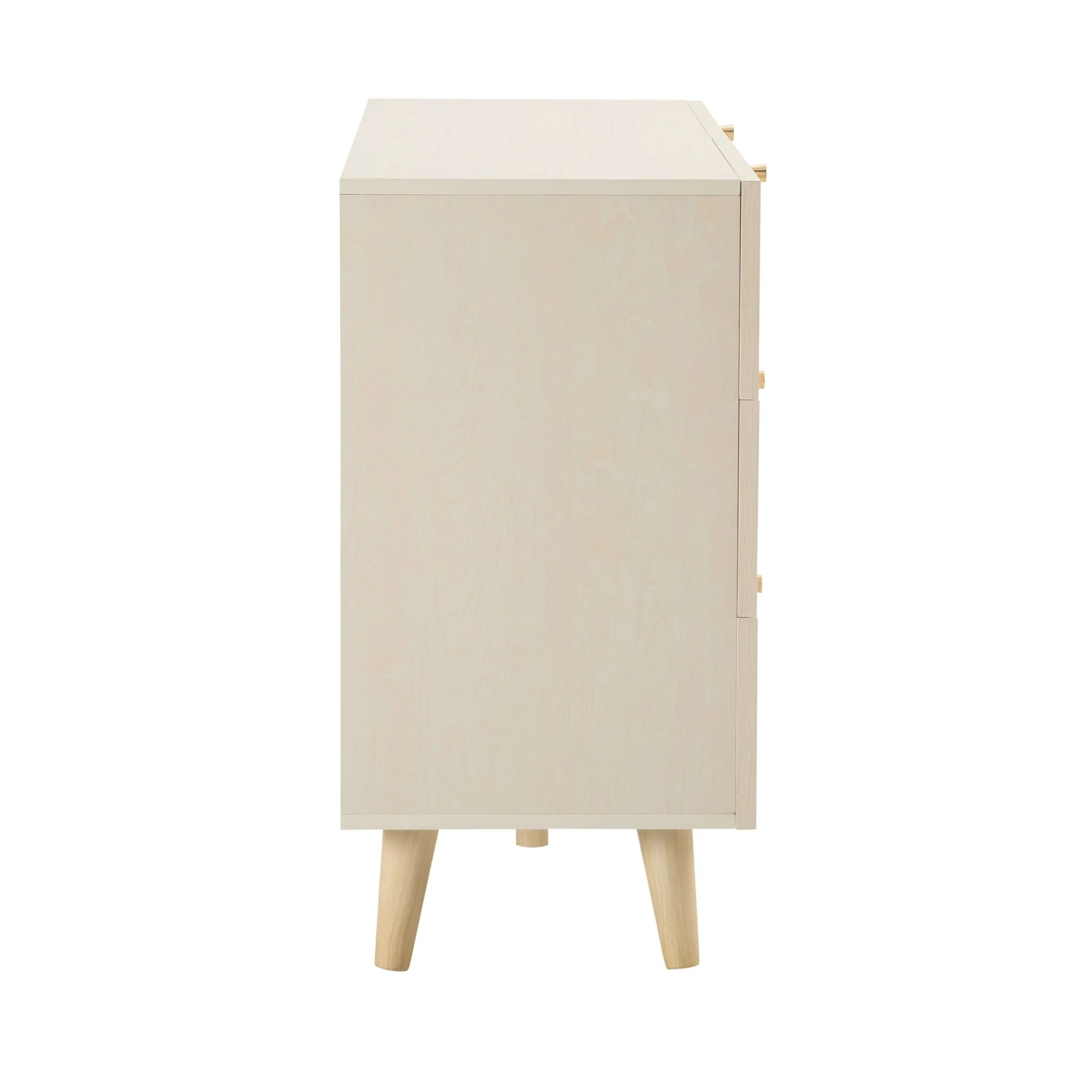 Raven Rattan 6 Drawer Chest - Cream Oak Effect - Image 6