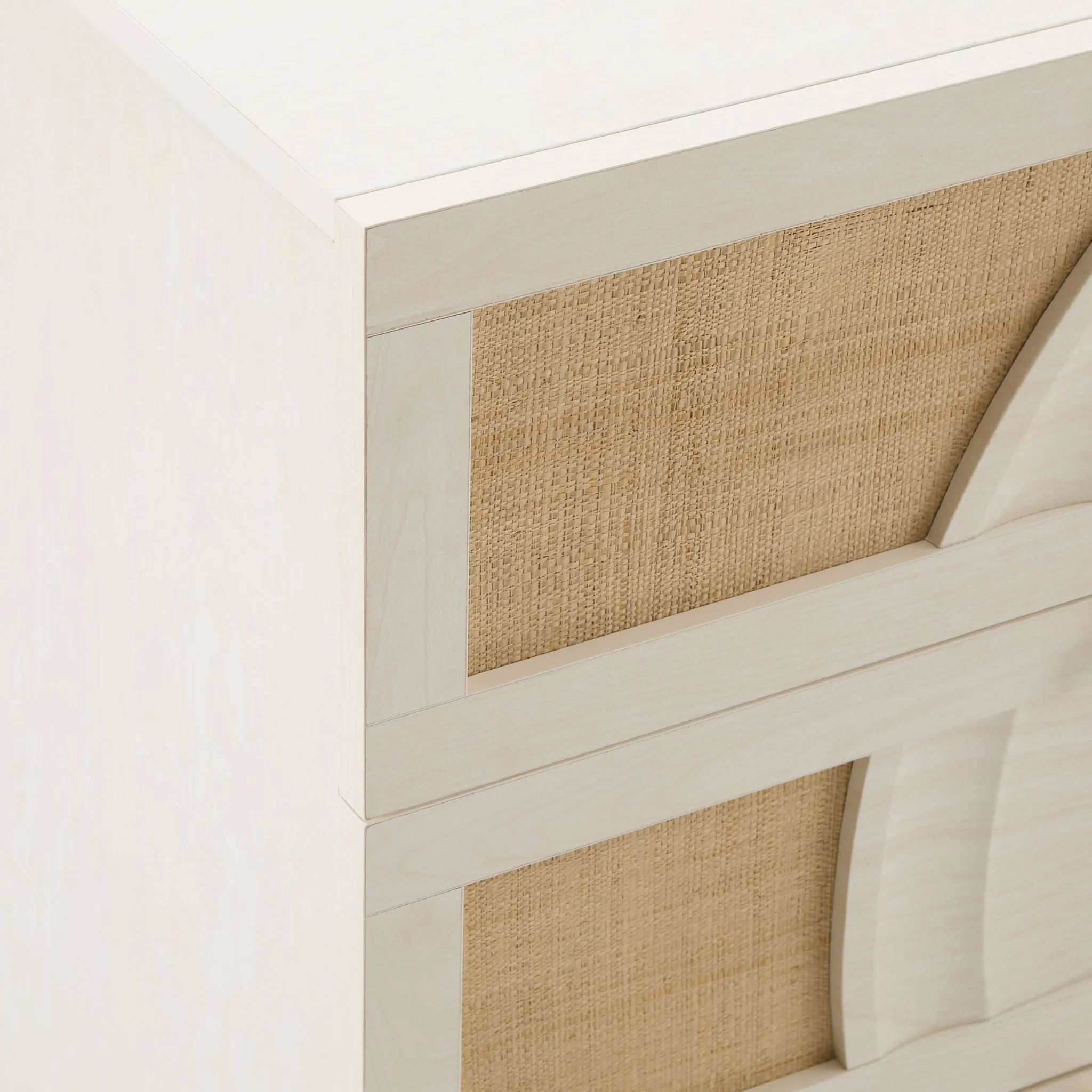 Raven Rattan 6 Drawer Chest - Cream Oak Effect - Image 7