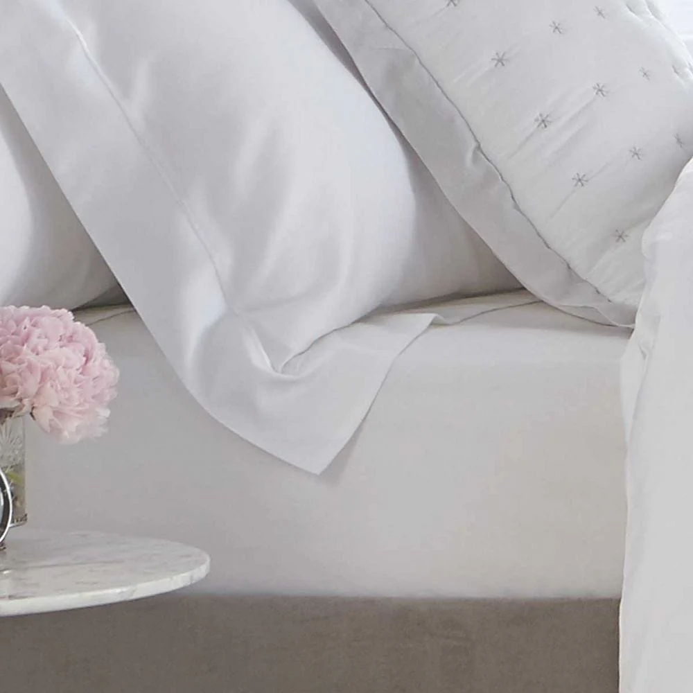 Regent 100% Cotton Fitted Sheet 400 Thread Count - White - Image 2