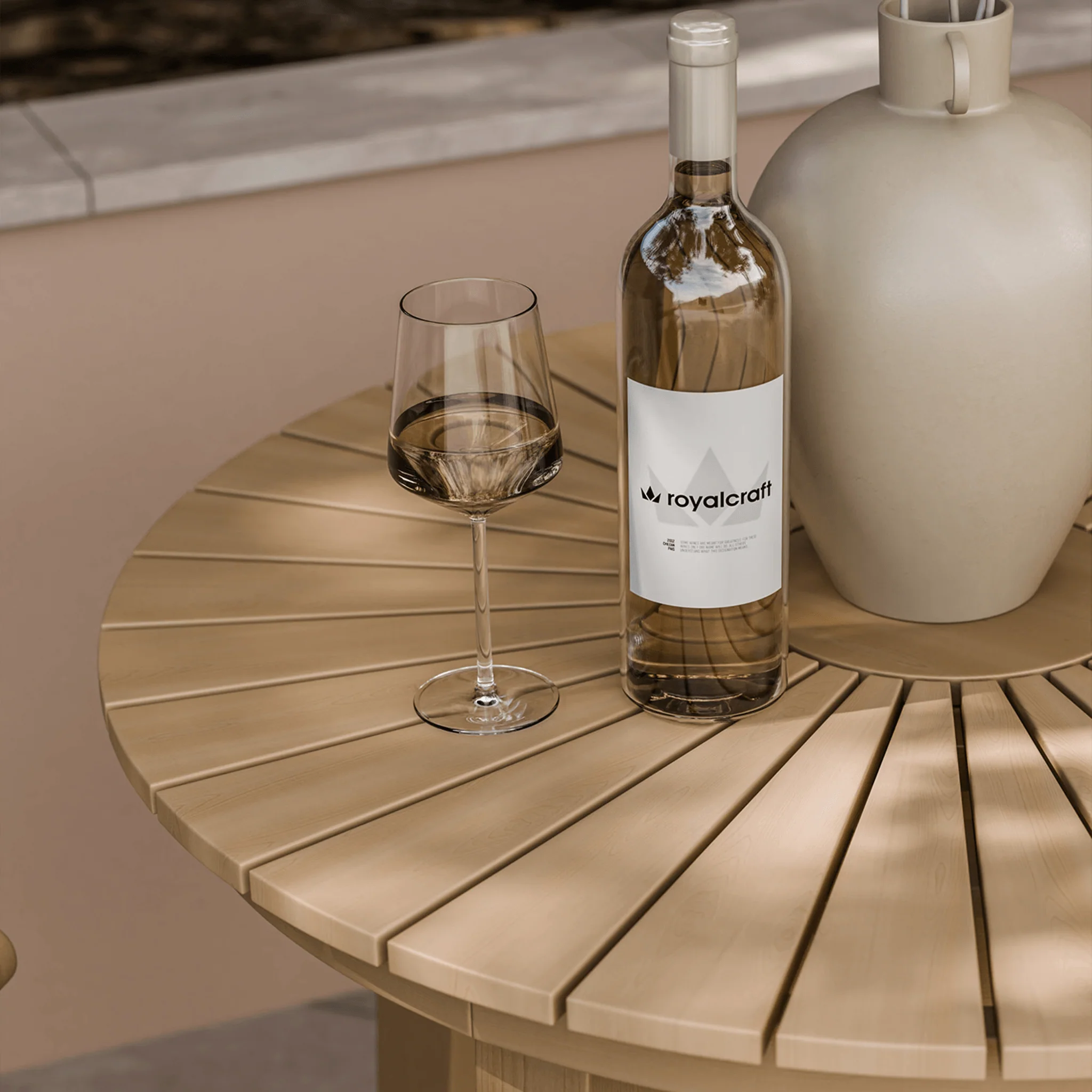 Roma Outdoor 2 Seater Round Bistro Table and Sol Dining Chairs - Beige - Image 4