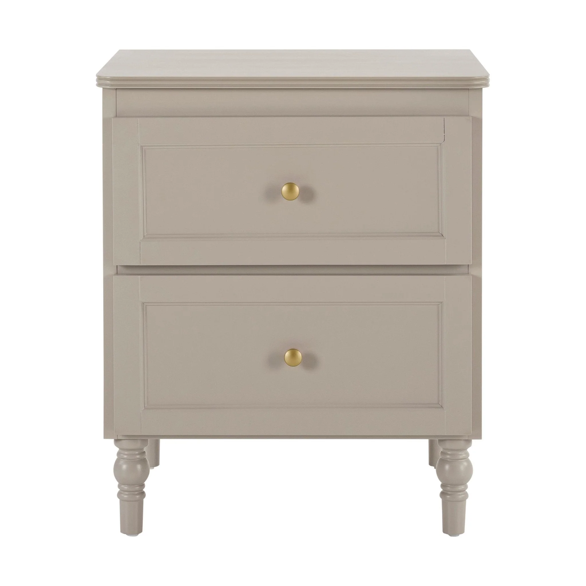 Ruby 2 Drawer Bedside Table - Taupe - Image 4