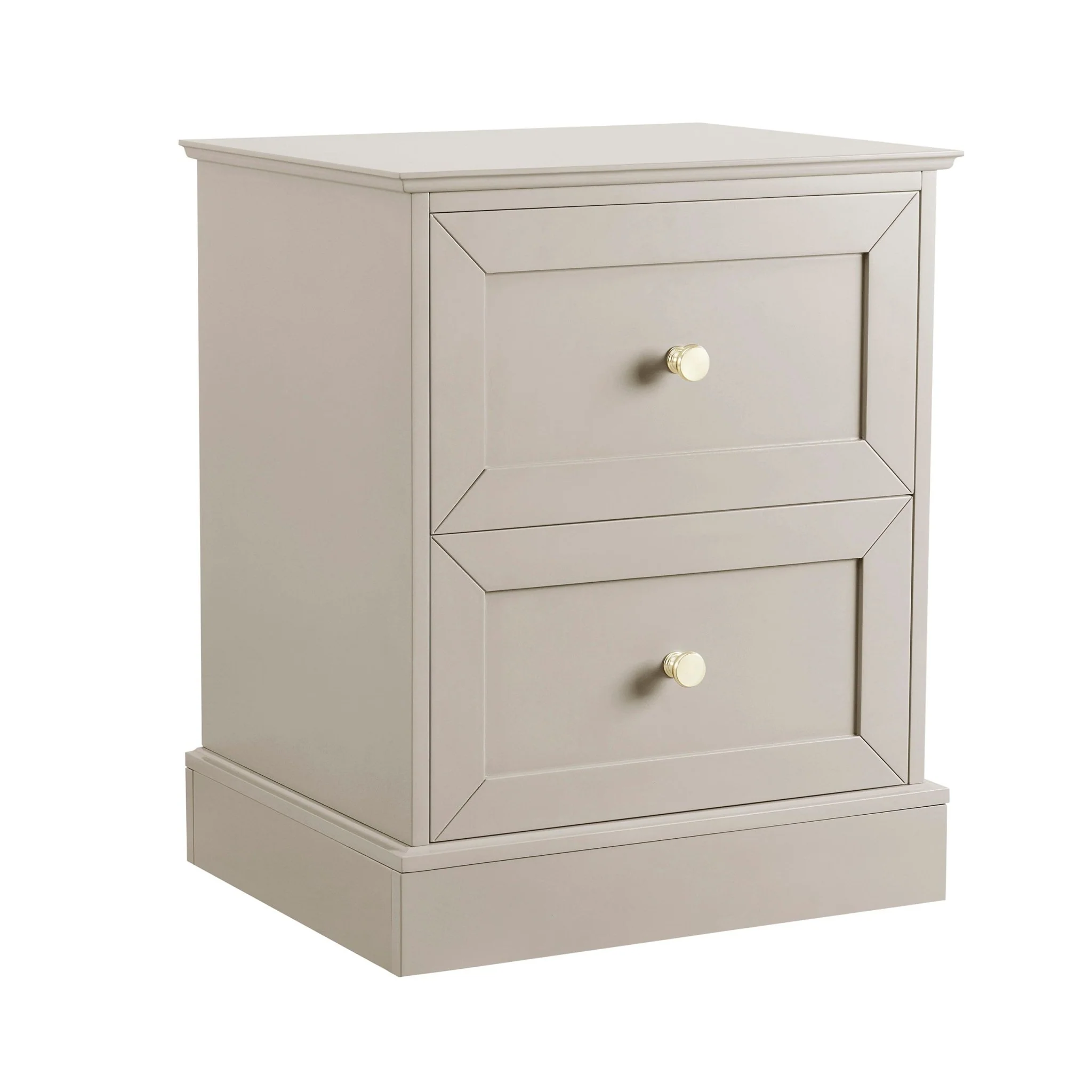 Ruby 2 Drawer Bedside Table - Taupe - Image 3