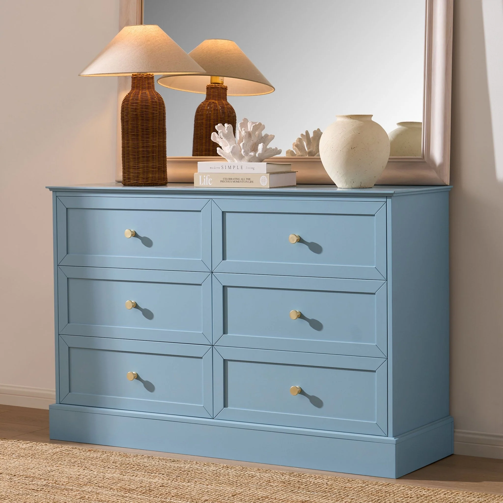 Ruby 6 Drawer Chest - Sky Blue - Image 2