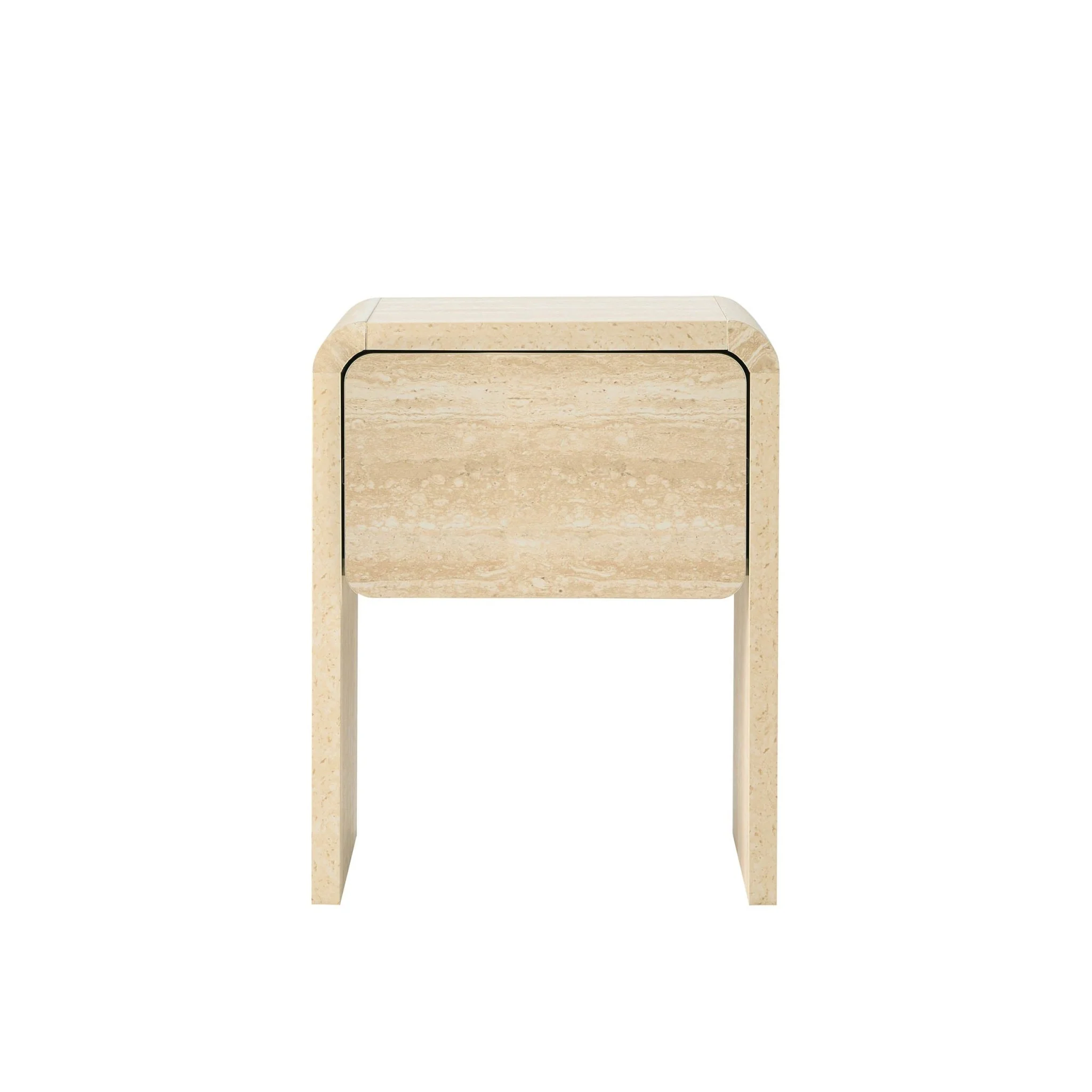 Samira Side Table - Travertine Effect - Image 3