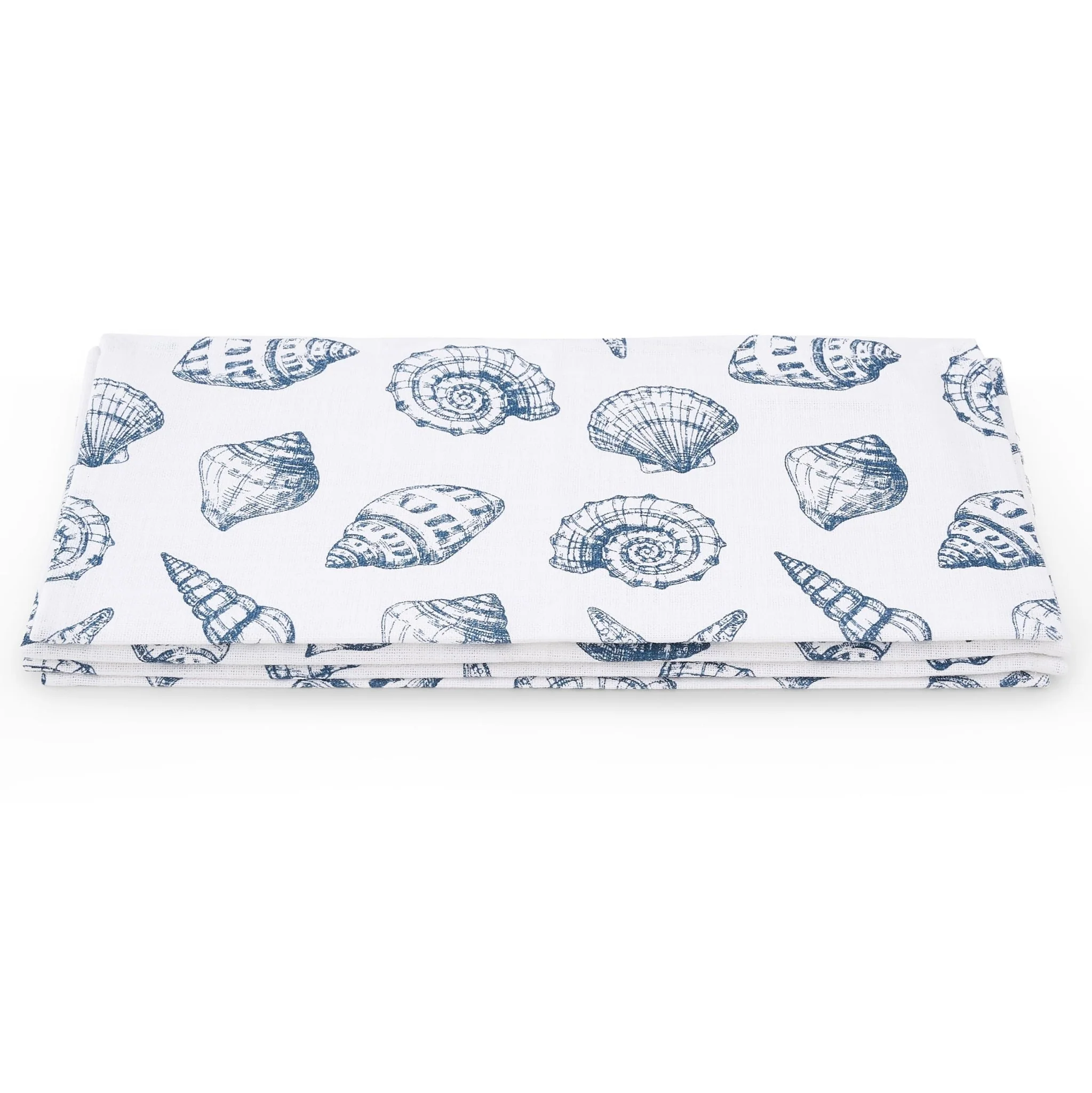 Seashell Print Set of 4 Napkins - Natural/ Blue - Image 4