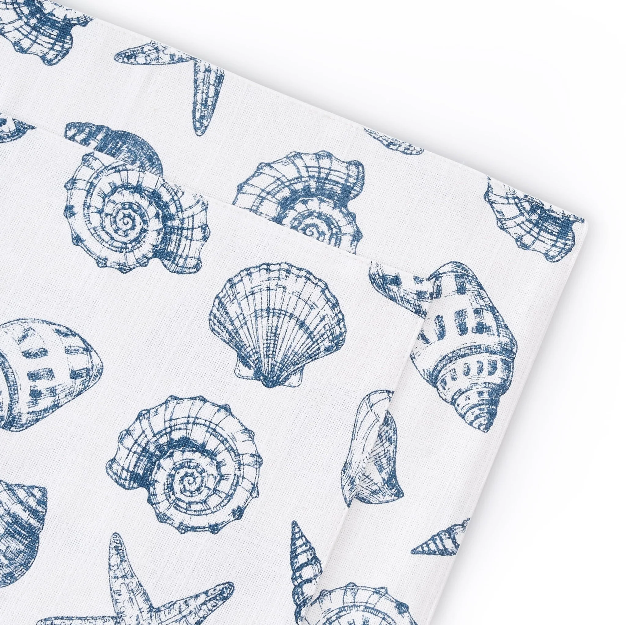 Seashell Print Set of 4 Placemats - Natural/ Blue - Image 3