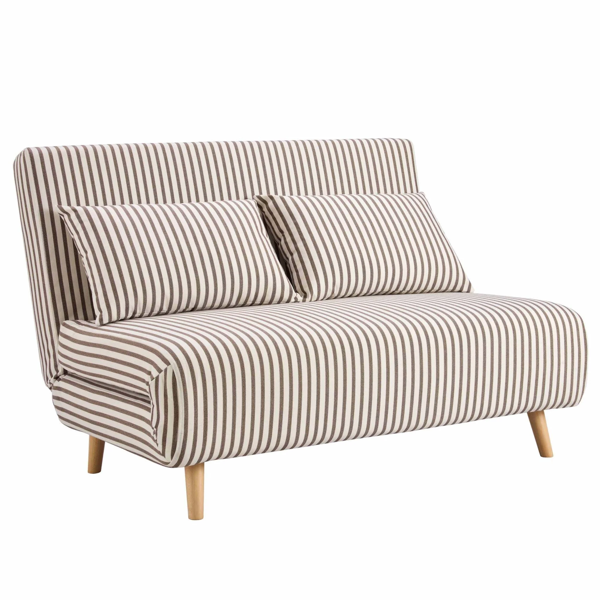 Seattle Double Click Clack Sofa Bed - Chocolate Stripe - Image 2