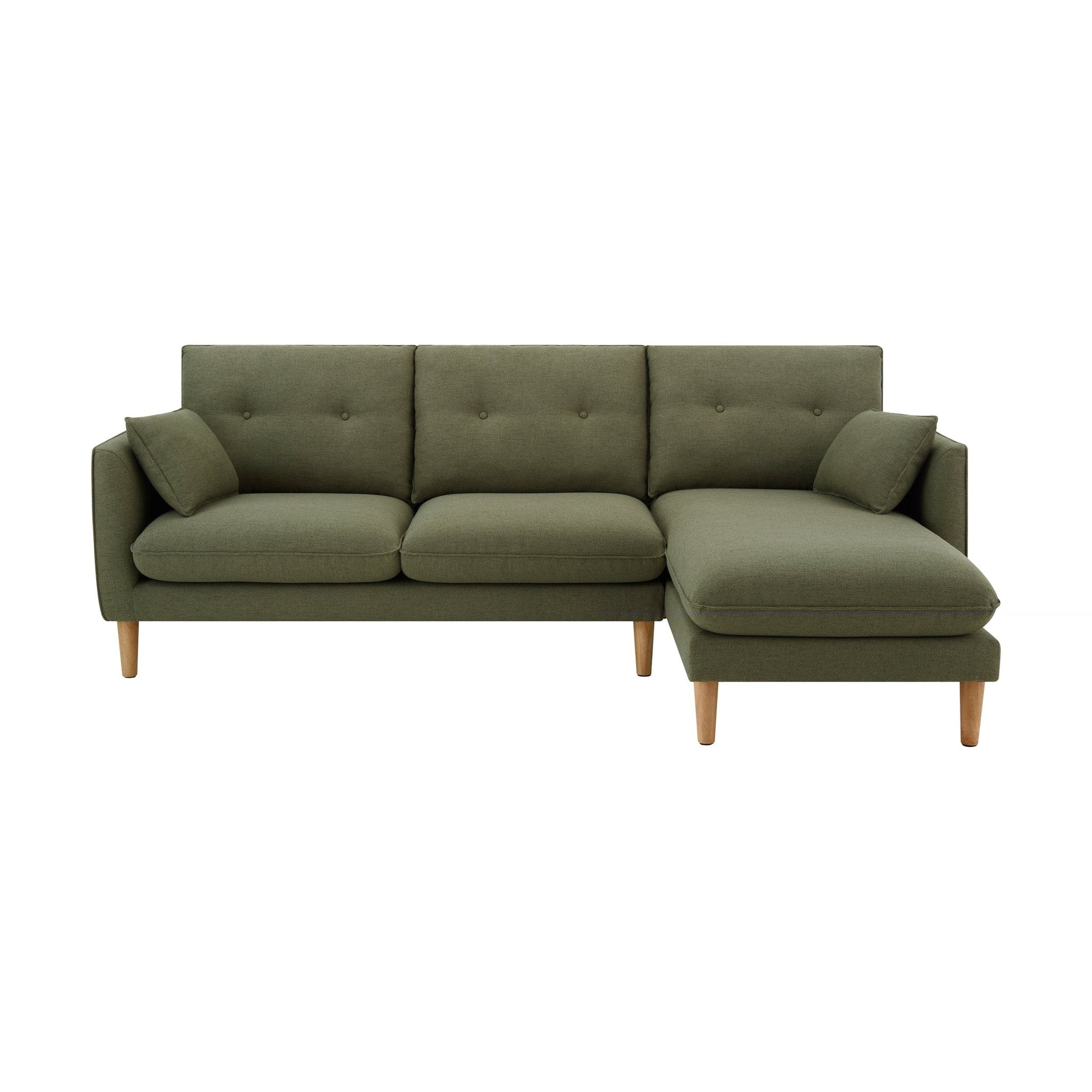 Shoreditch Right Hand Chaise Sofa - Woven Green - Image 4