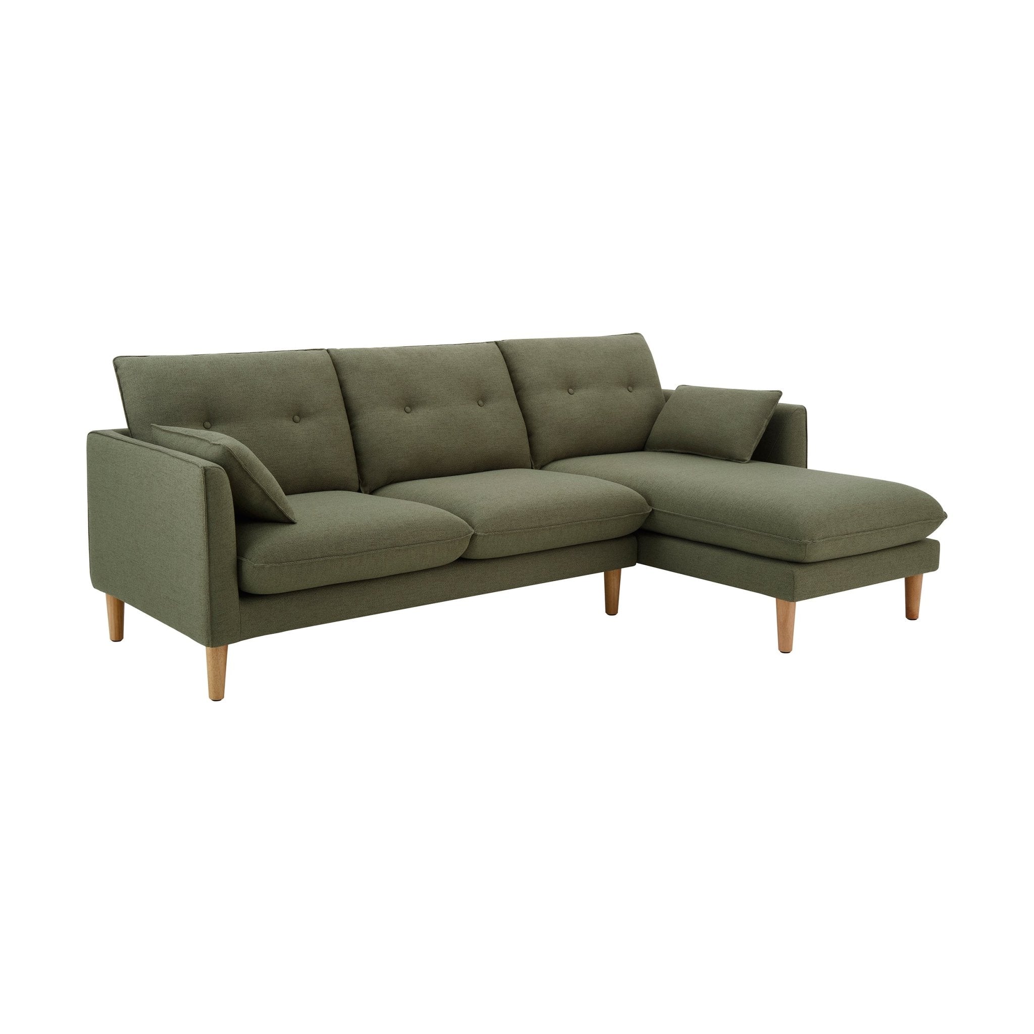 Shoreditch Right Hand Chaise Sofa - Woven Green - Image 7