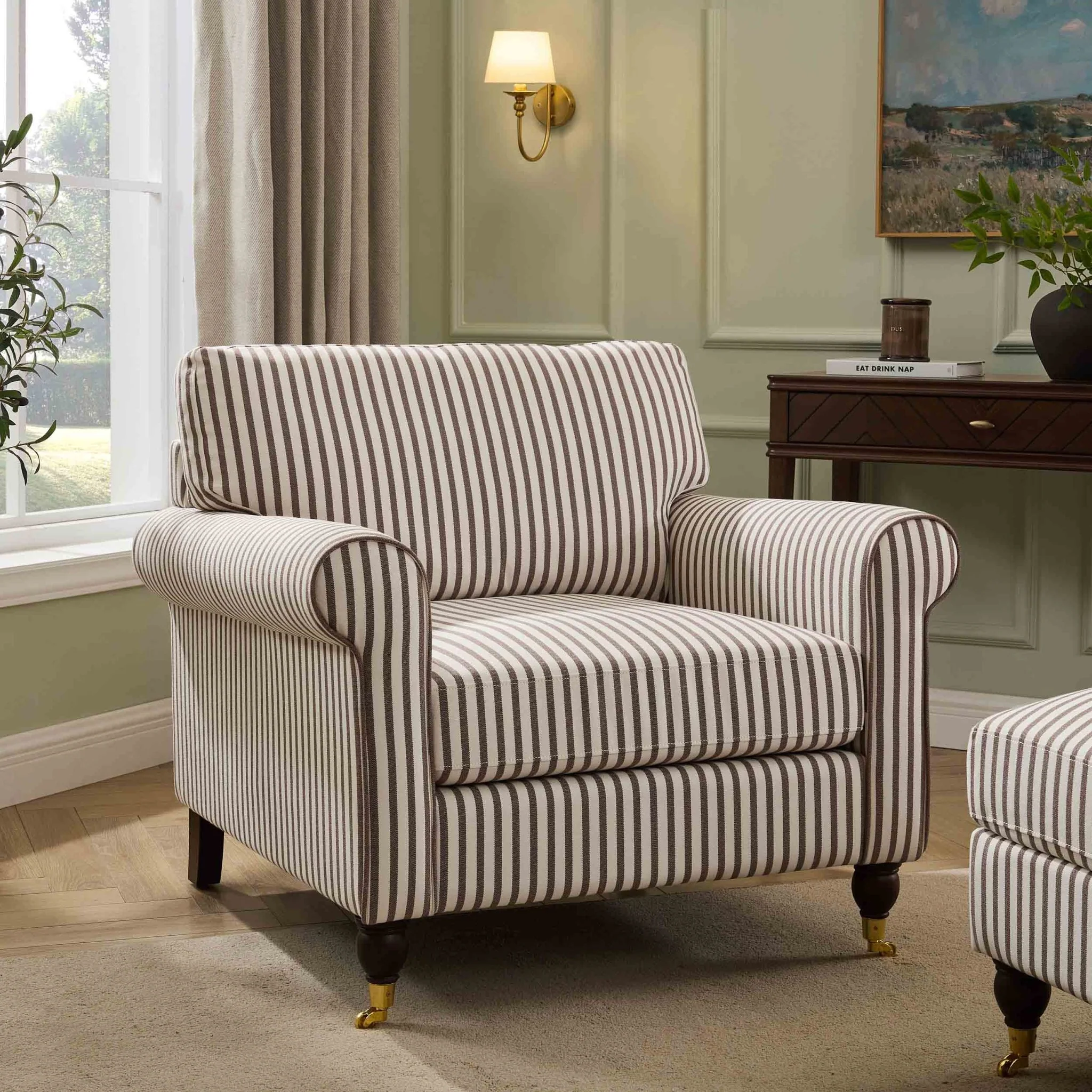 Sicily Armchair - Chocolate Stripe