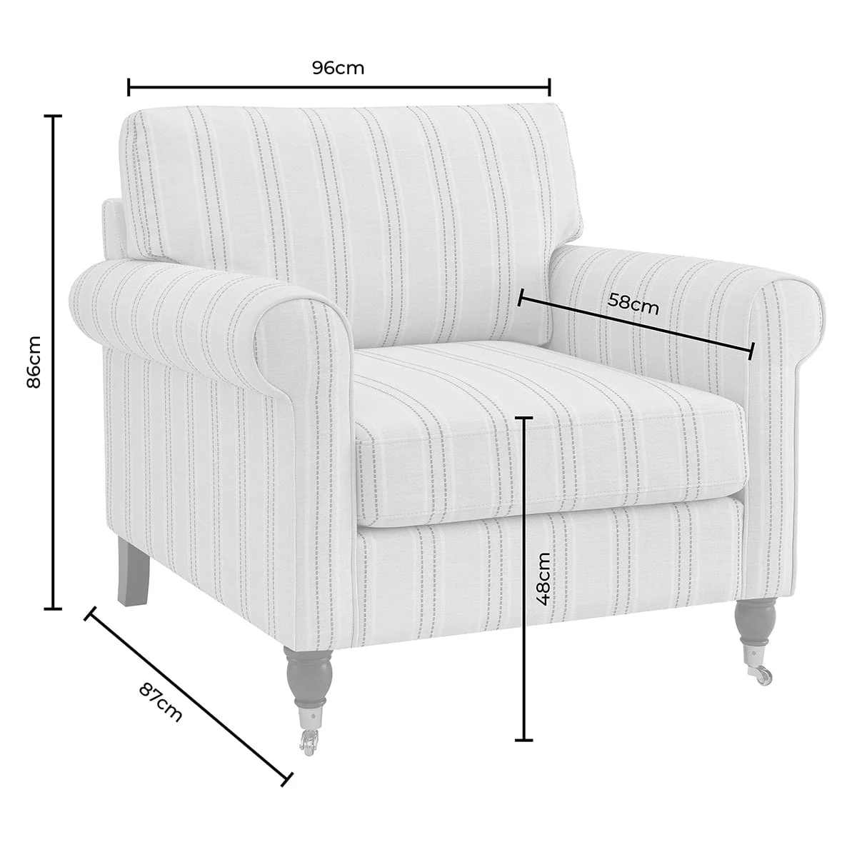 Sicily Armchair - Stripe - Image 9