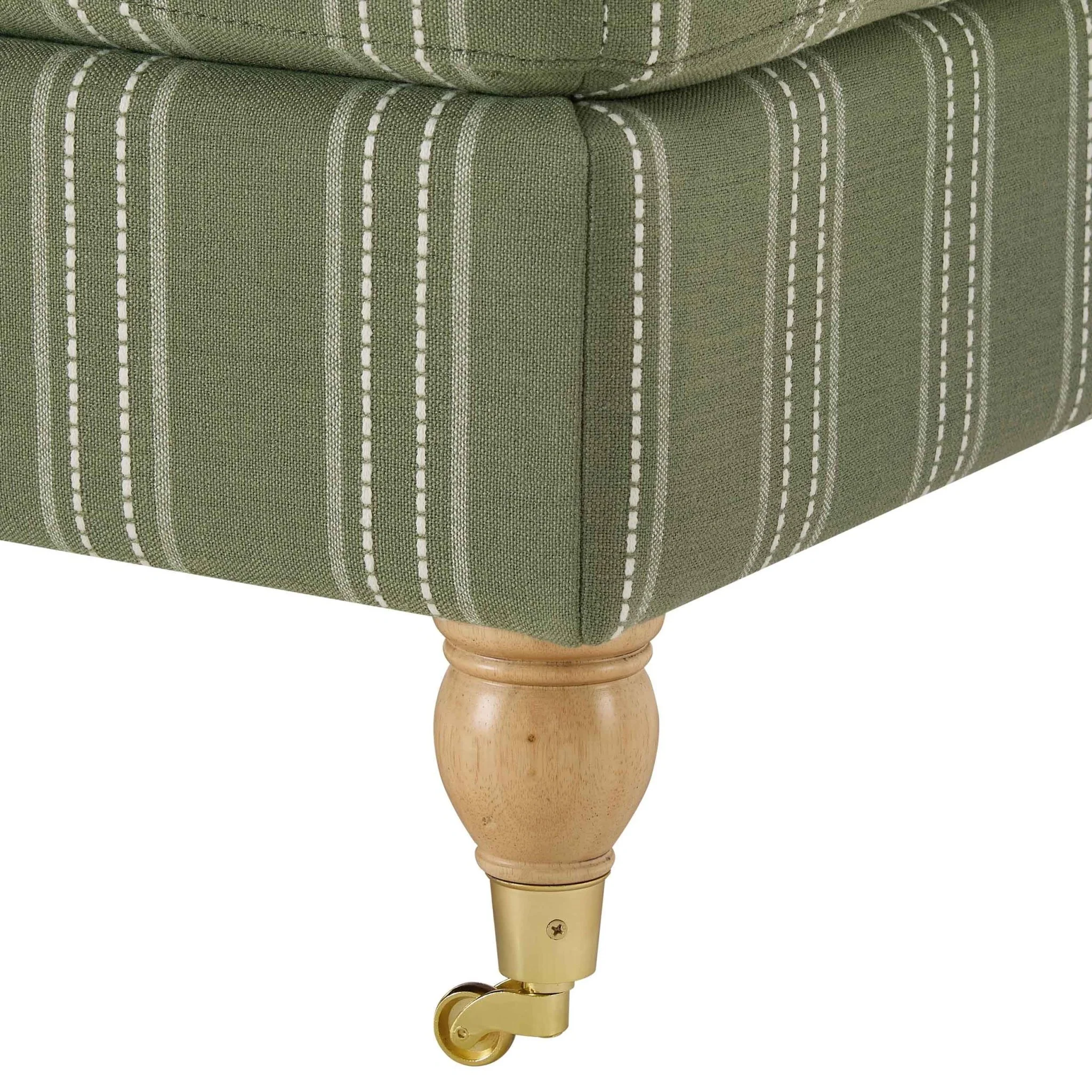 Sicily Pouffe - Green Stripe - Image 4